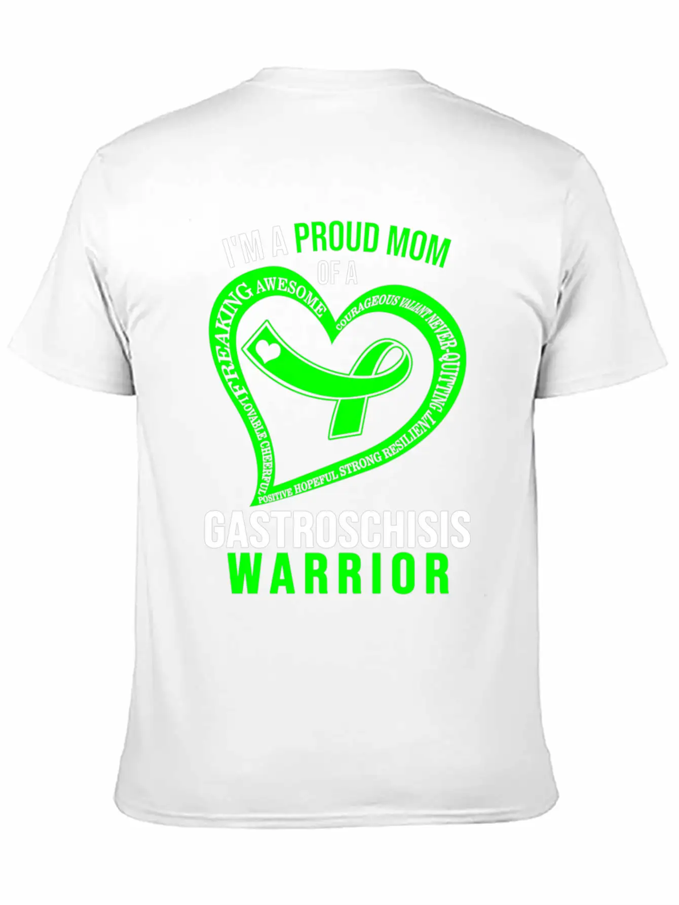 I'M Proud Mom Of Gastroschisis Warrior Green Ribbo Classic Cotton Tee – Unisex Comfort For Any Season