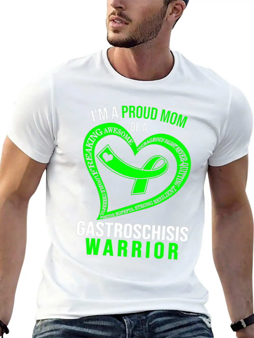 I'M Proud Mom Of Gastroschisis Warrior Green Ribbo Classic Cotton Tee – Unisex Comfort For Any Season