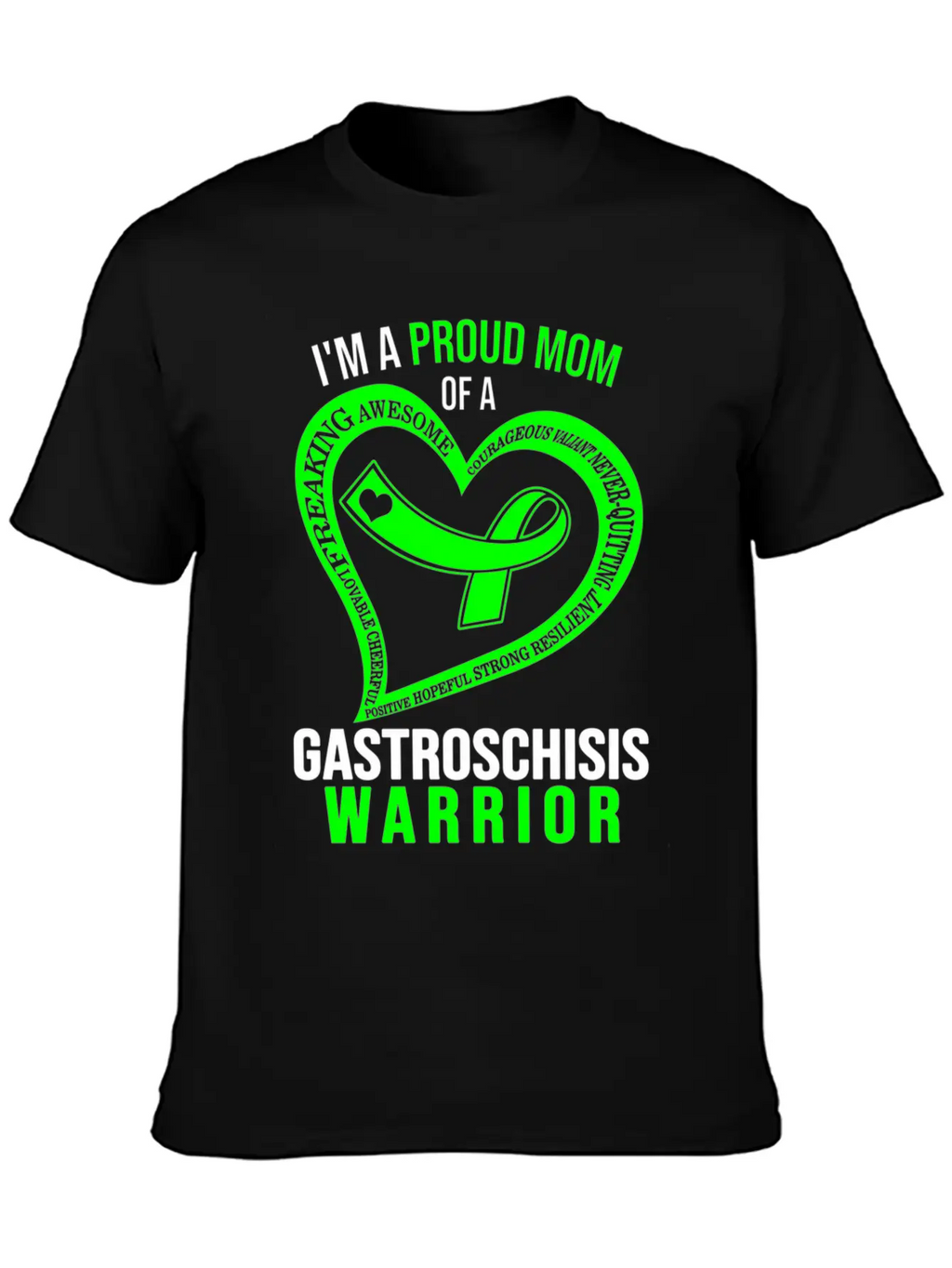 I'M Proud Mom Of Gastroschisis Warrior Green Ribbo Classic Cotton Tee – Unisex Comfort For Any Season