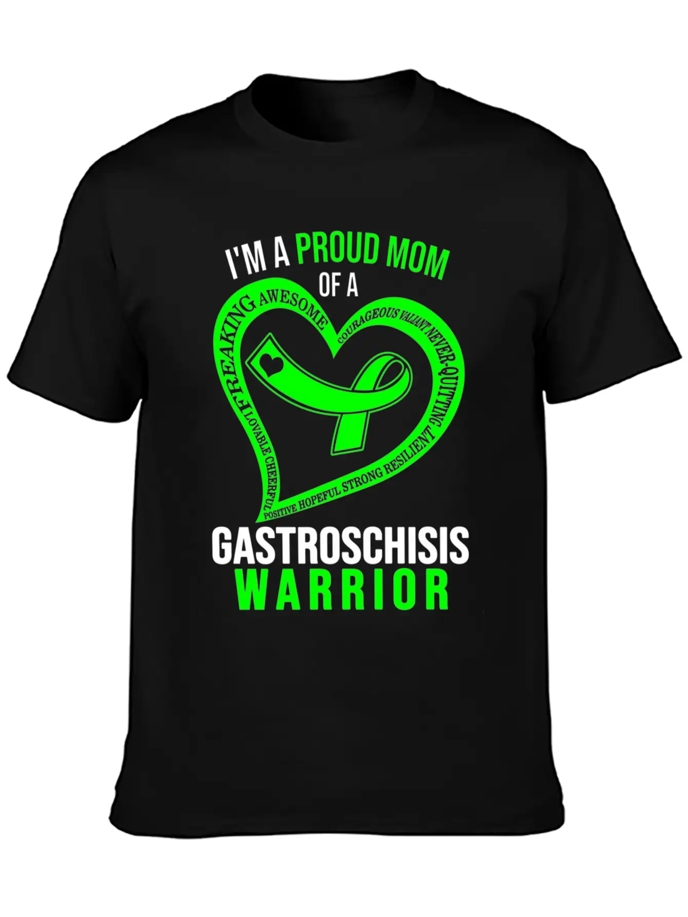 I'M Proud Mom Of Gastroschisis Warrior Green Ribbo Classic Cotton Tee – Unisex Comfort For Any Season