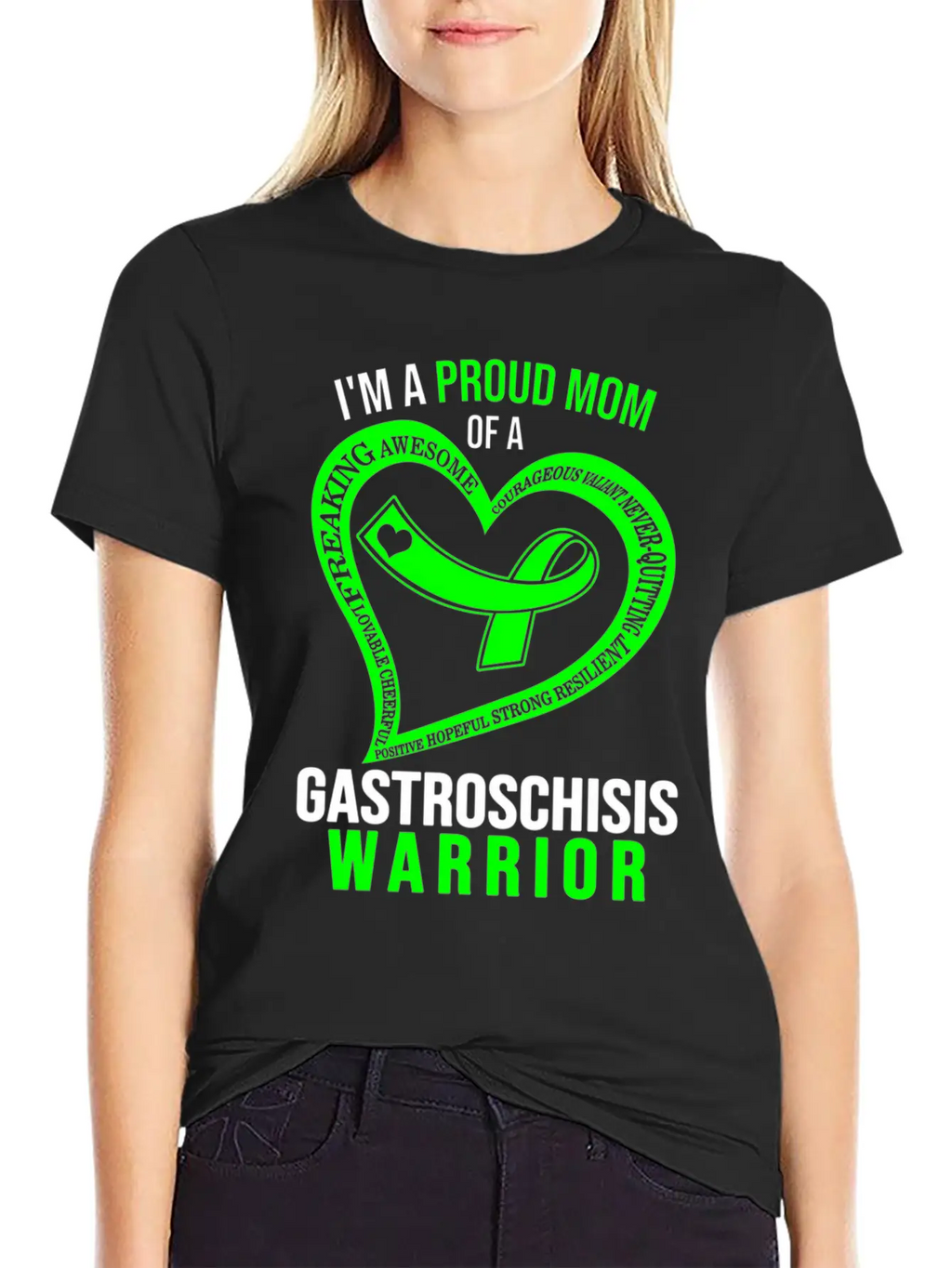 I'M Proud Mom Of Gastroschisis Warrior Green Ribbo Classic Cotton Tee – Unisex Comfort For Any Season