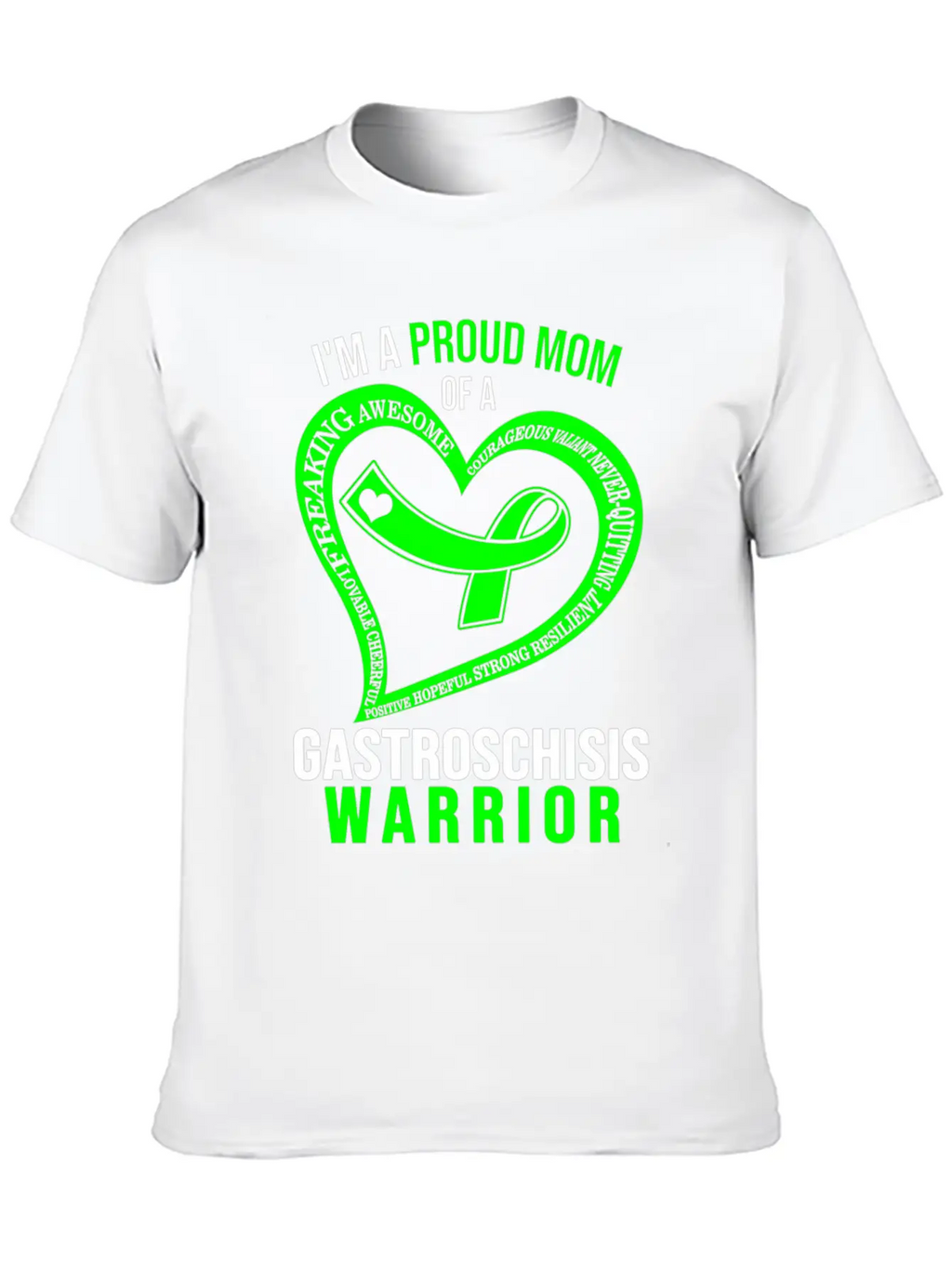 I'M Proud Mom Of Gastroschisis Warrior Green Ribbo Classic Cotton Tee – Unisex Comfort For Any Season
