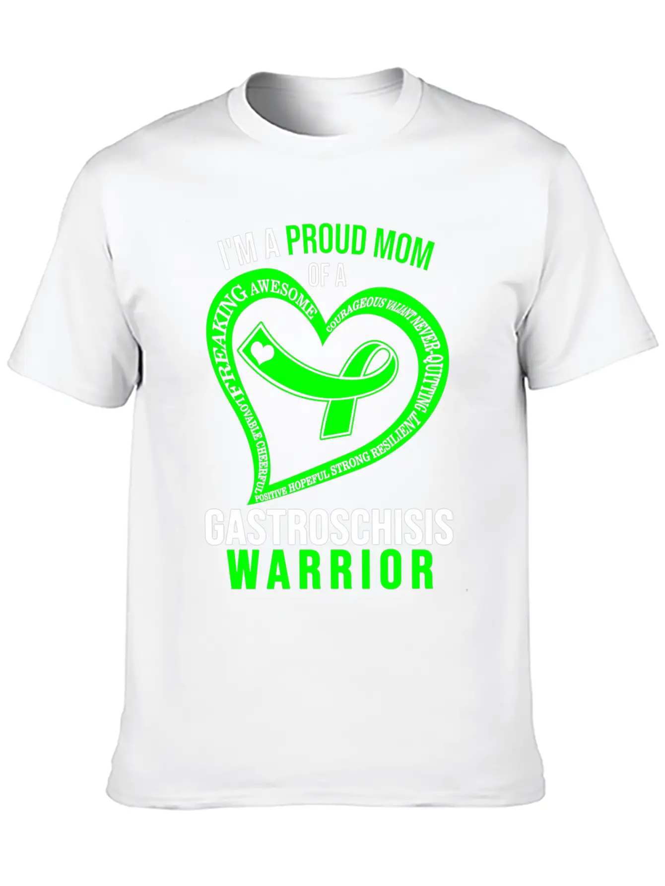 I'M Proud Mom Of Gastroschisis Warrior Green Ribbo Classic Cotton Tee – Unisex Comfort For Any Season