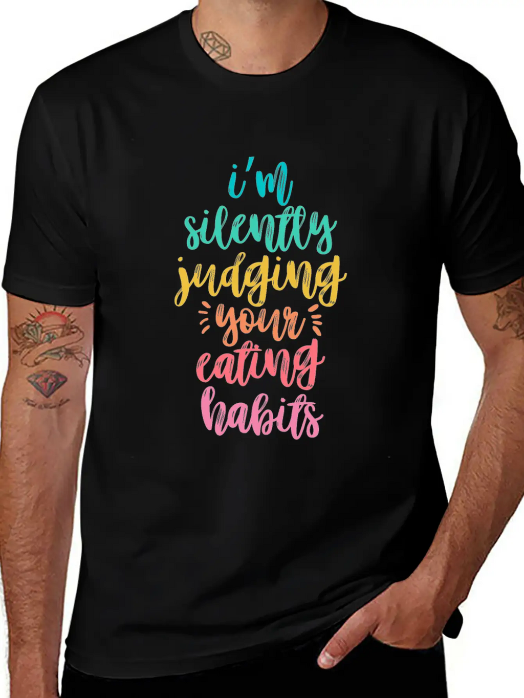 I'm Silently Judging Your Eating Habits Breathable Graphic T-Shirt – Perfect For Casual Days