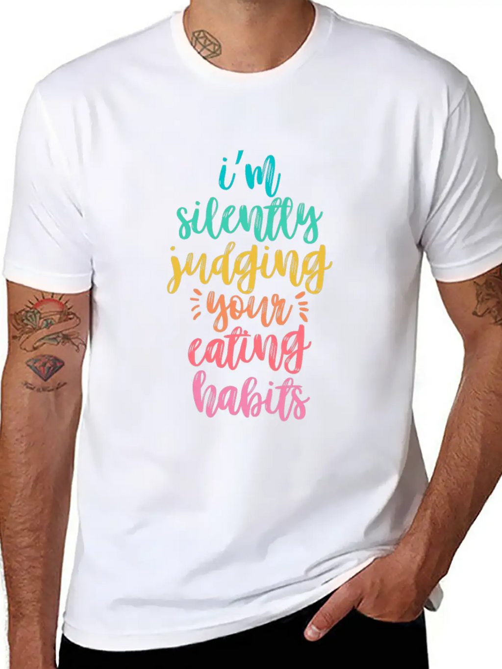I'm Silently Judging Your Eating Habits Breathable Graphic T-Shirt – Perfect For Casual Days