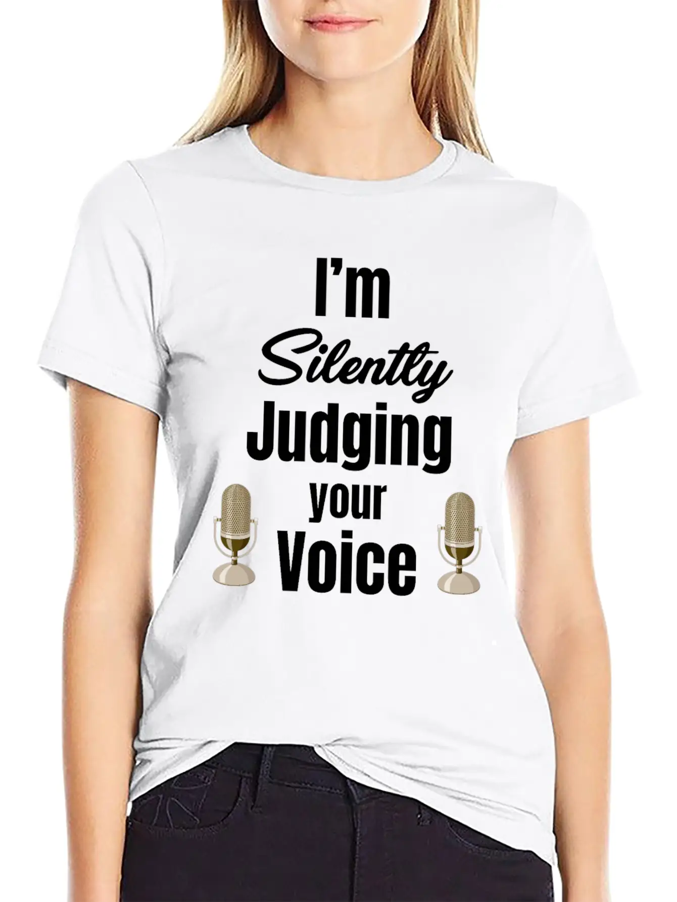 I'm Silently Judging Your Voice Funny Vocal Essential Cotton Tee For Daily Outfits – Unisex Style