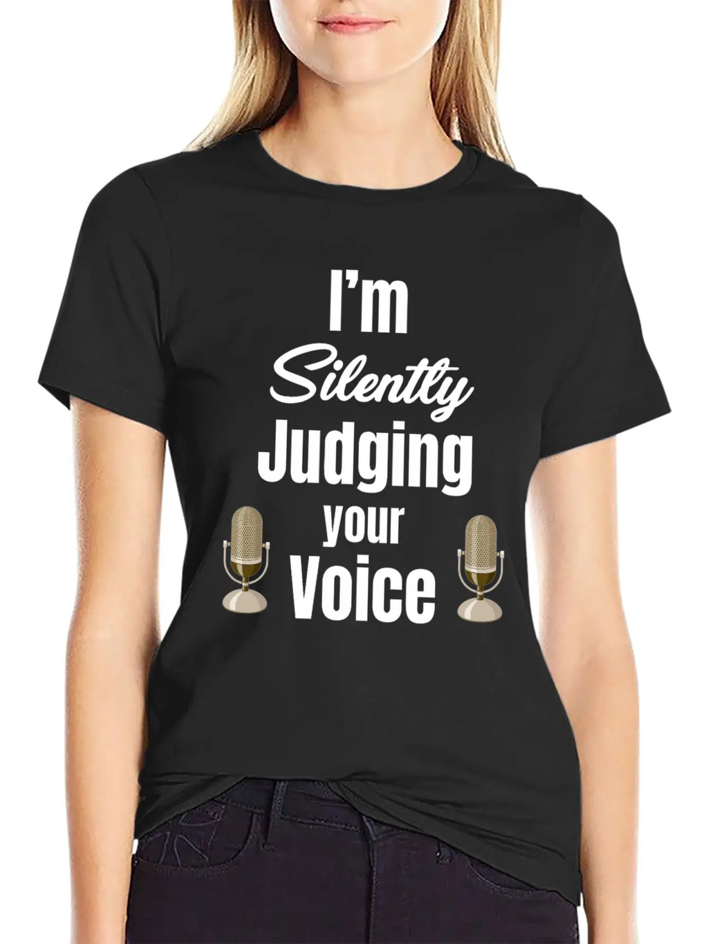 I'm Silently Judging Your Voice Funny Vocal Essential Cotton Tee For Daily Outfits – Unisex Style