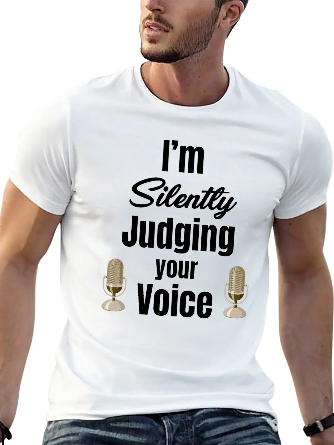 I'm Silently Judging Your Voice Funny Vocal Essential Cotton Tee For Daily Outfits – Unisex Style