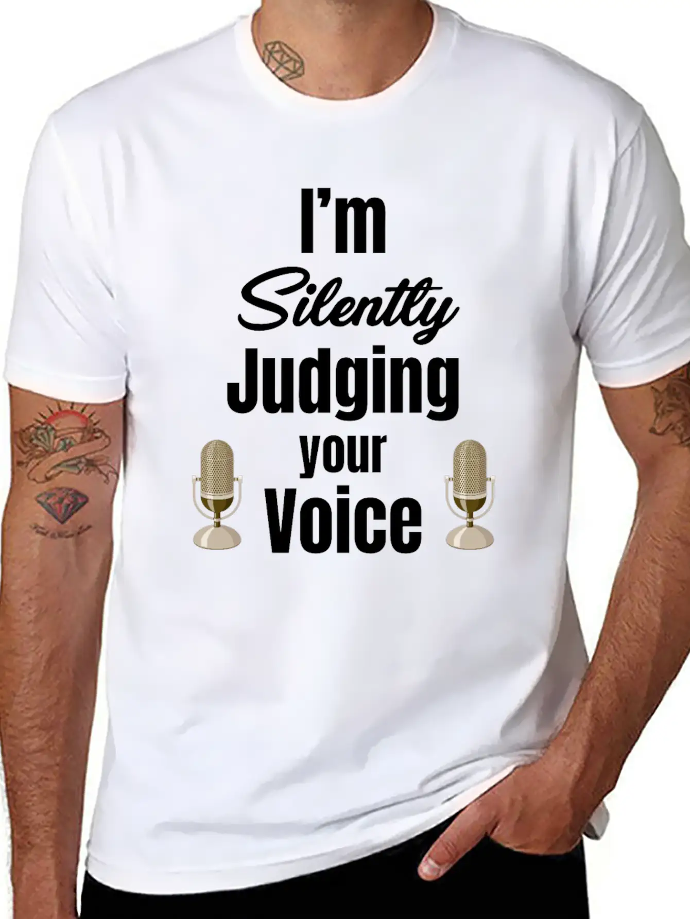 I'm Silently Judging Your Voice Funny Vocal Essential Cotton Tee For Daily Outfits – Unisex Style