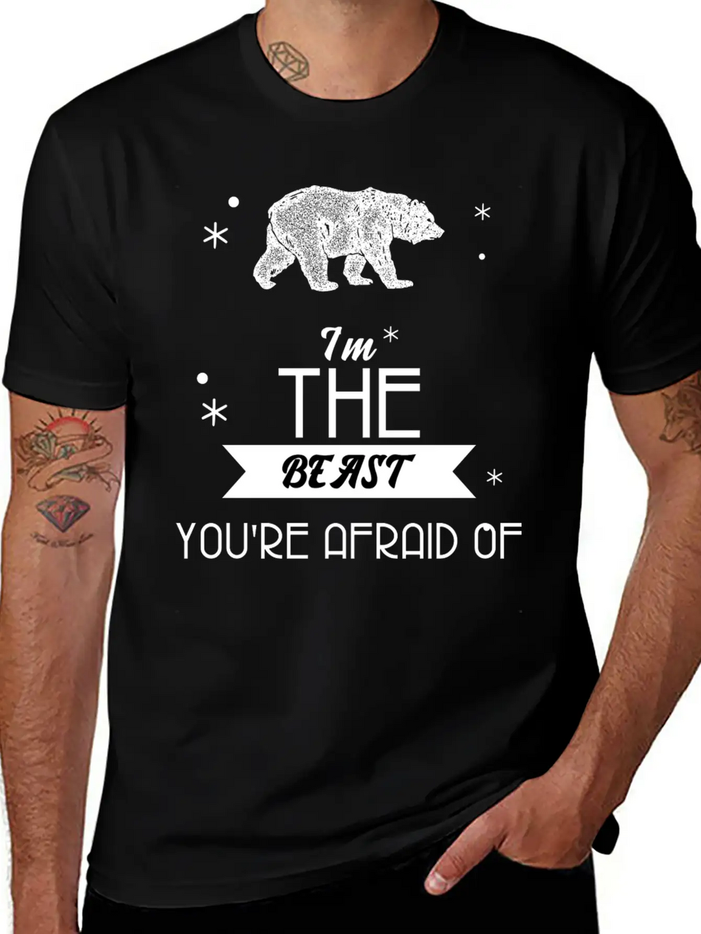 I'm The Beast You're Afraid Of T Shirt Cool Bear Basic Graphic T-Shirt – Daily Comfort In Soft Cotton