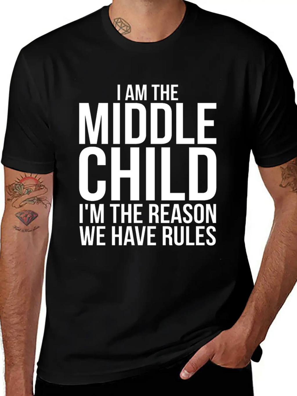 Im The Middle Child Im The Reason We Have Rules Basic Graphic T-Shirt – Daily Comfort In Soft Cotton