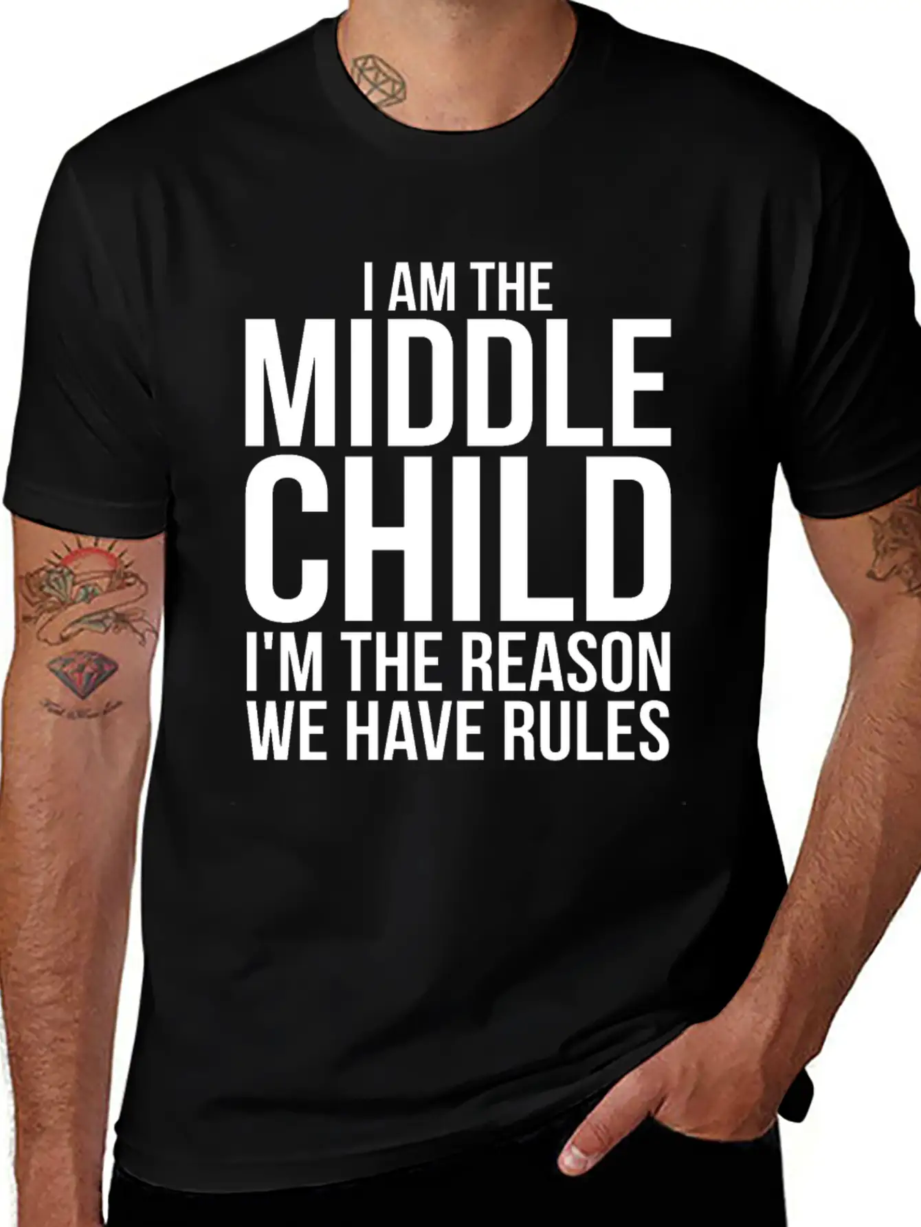 Im The Middle Child Im The Reason We Have Rules Basic Graphic T-Shirt – Daily Comfort In Soft Cotton
