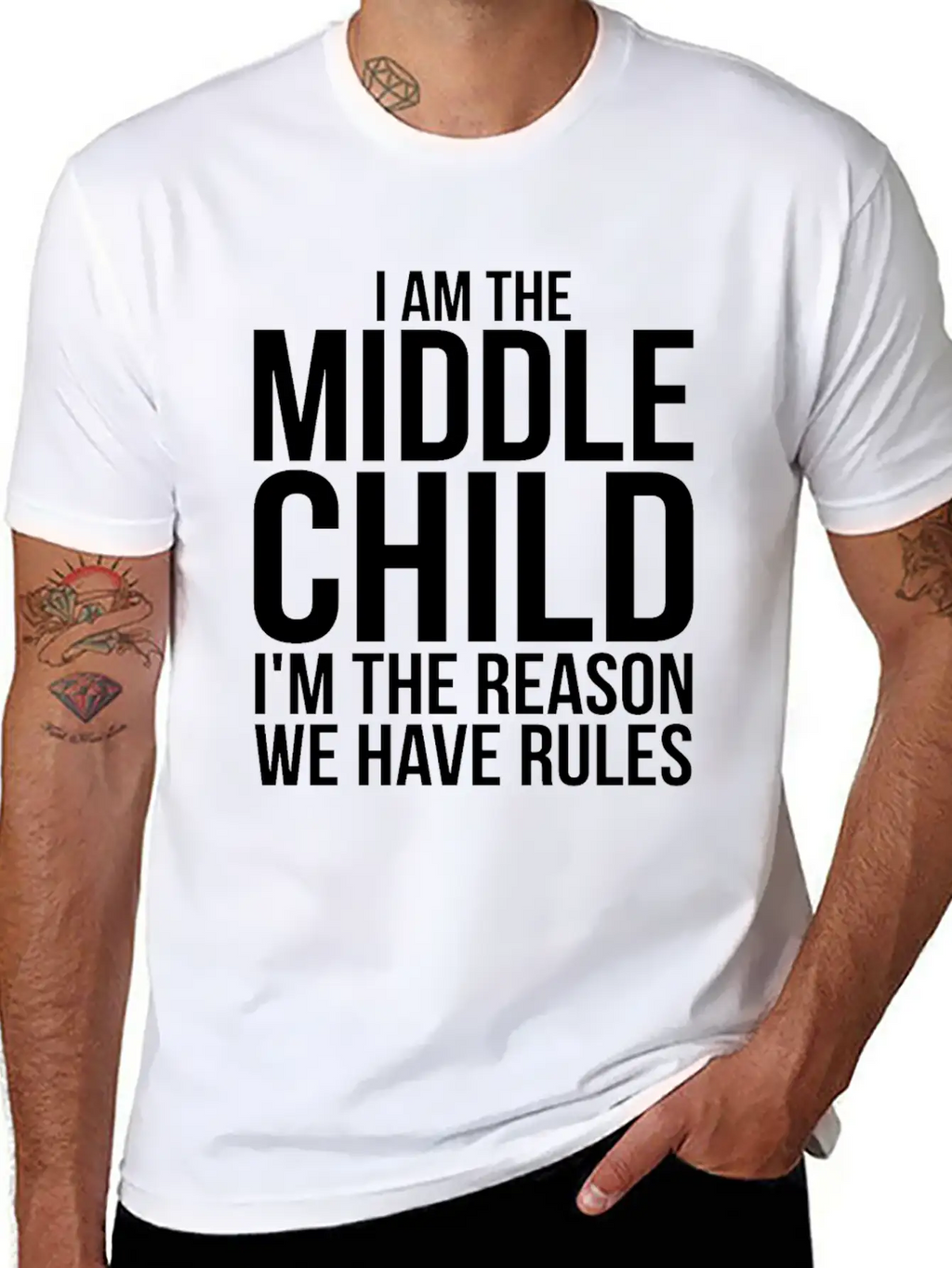 Im The Middle Child Im The Reason We Have Rules Basic Graphic T-Shirt – Daily Comfort In Soft Cotton