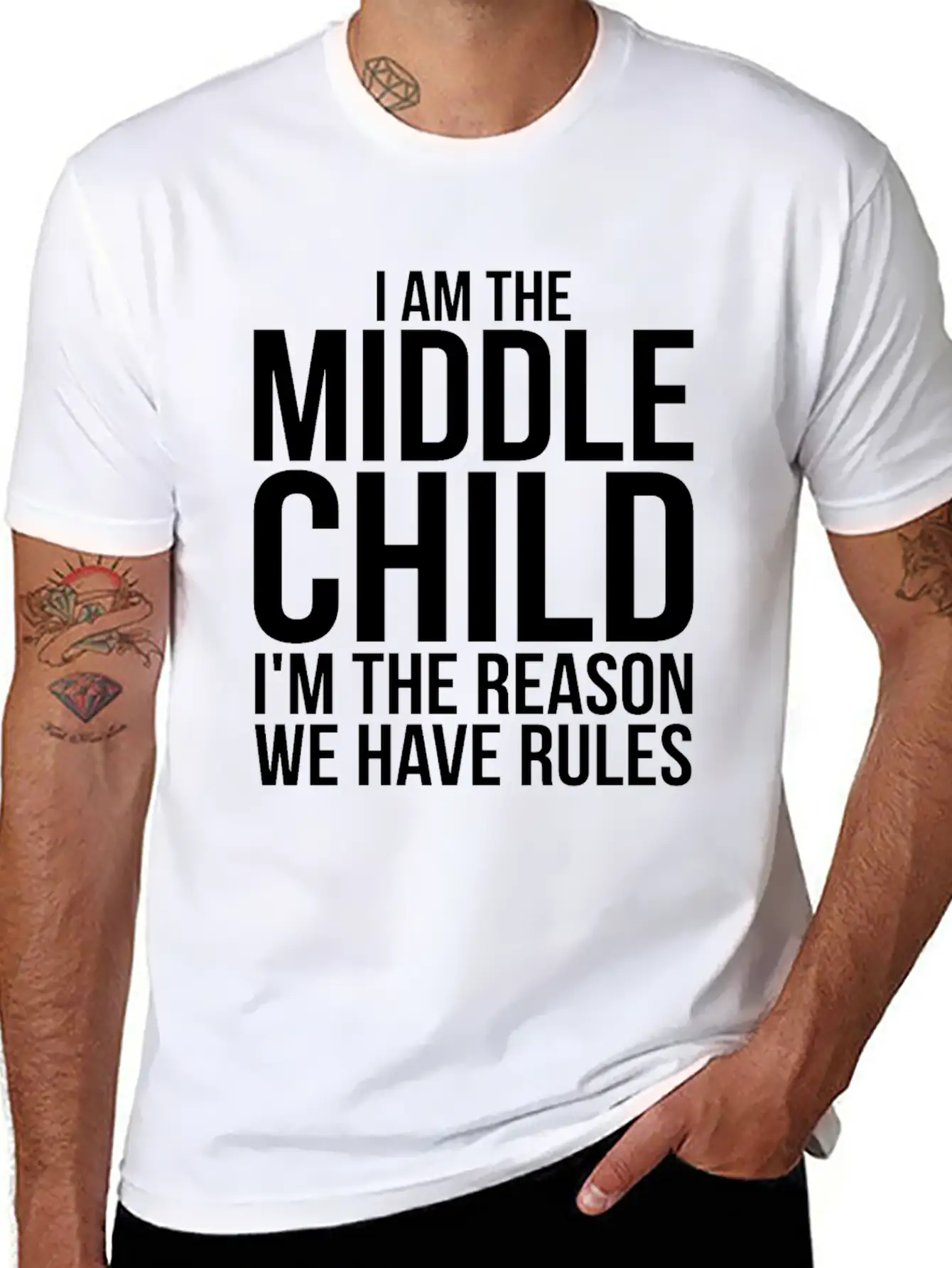 Im The Middle Child Im The Reason We Have Rules Basic Graphic T-Shirt – Daily Comfort In Soft Cotton