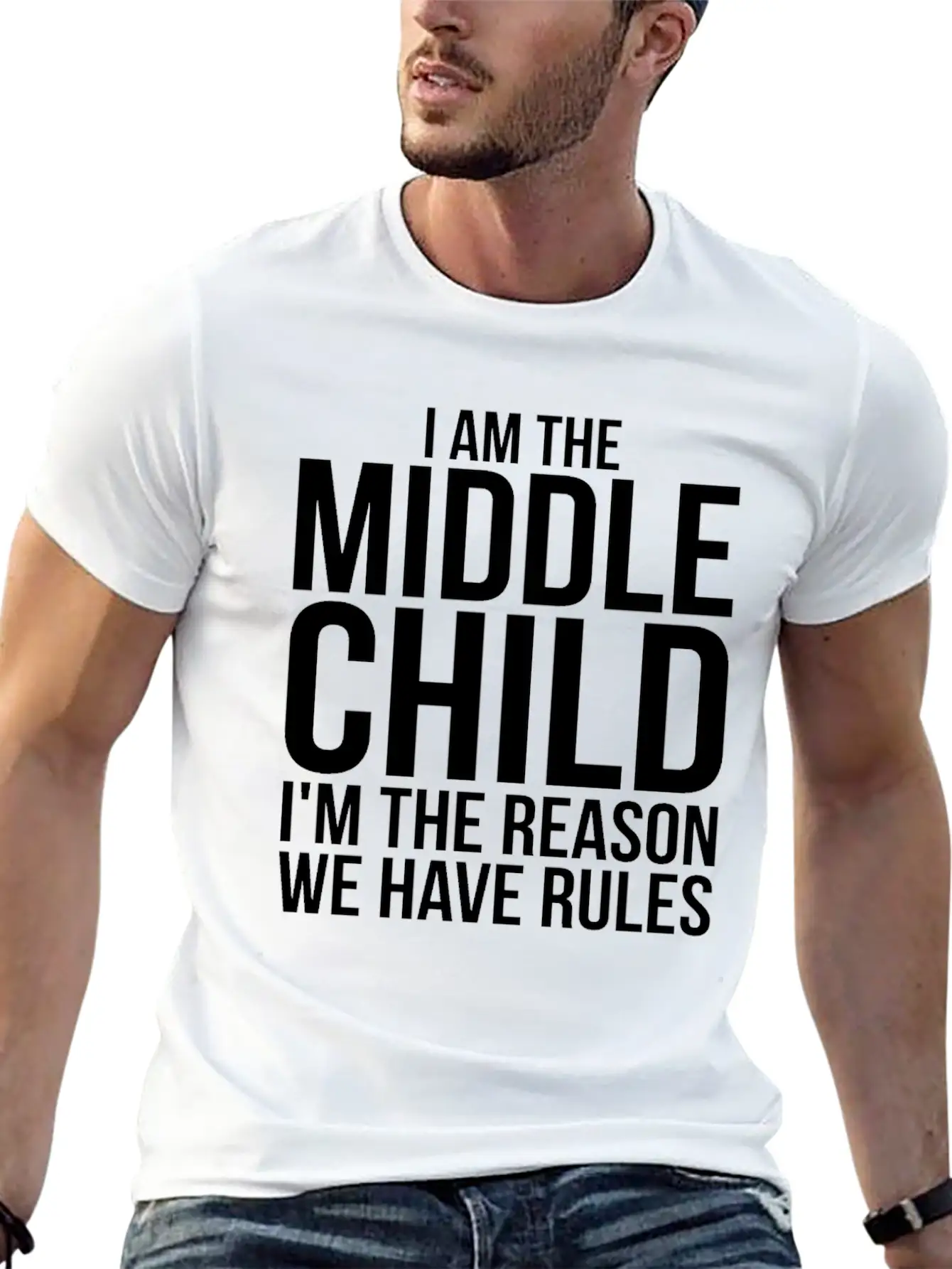 Im The Middle Child Im The Reason We Have Rules Basic Graphic T-Shirt – Daily Comfort In Soft Cotton