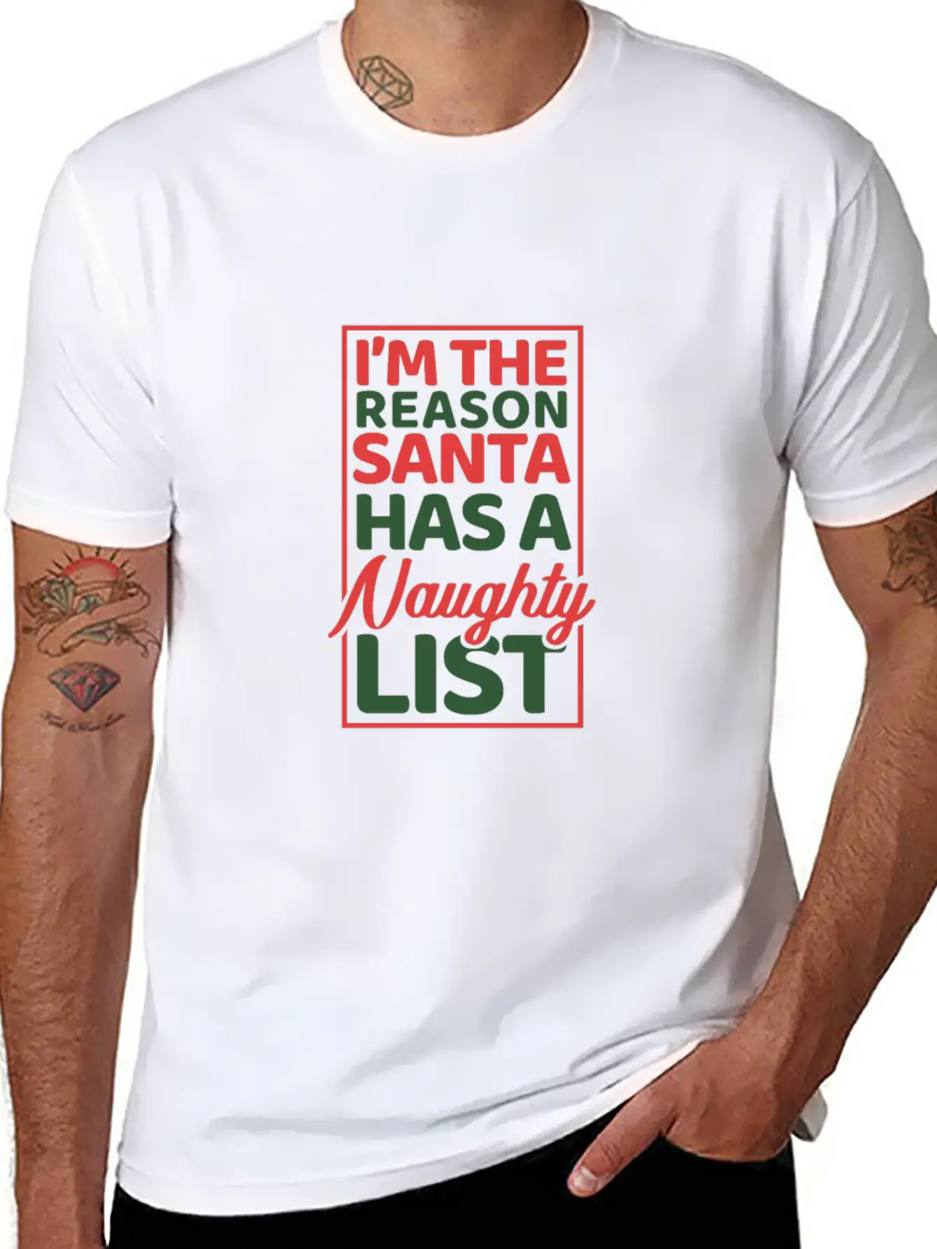 I'm The Reason Santa Has A Naughty List Basic Graphic T-Shirt – Daily Comfort In Soft Cotton