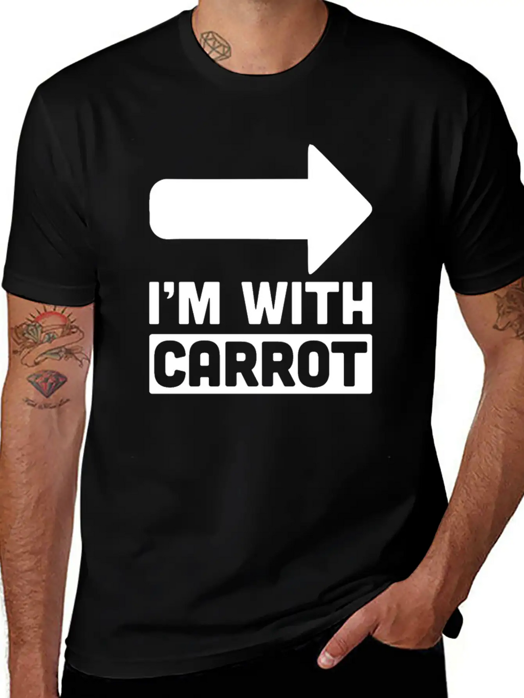 I'm With Carrot Arrow Right Vegetable Sarcastic Timeless Short Sleeve Tee – Comfy And Minimalist Design