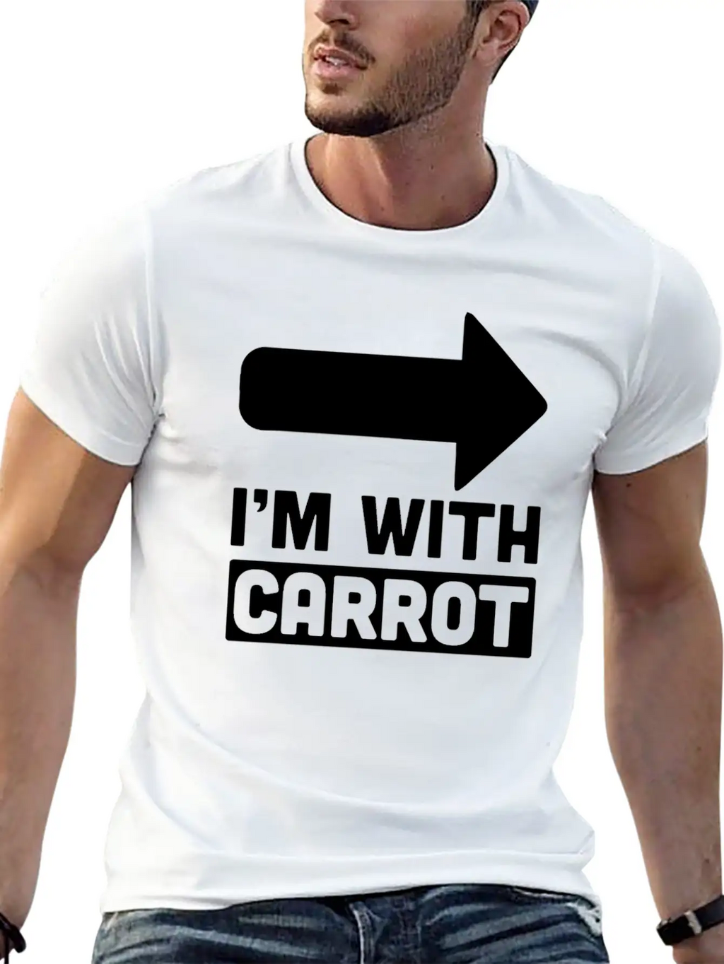 I'm With Carrot Arrow Right Vegetable Sarcastic Timeless Short Sleeve Tee – Comfy And Minimalist Design