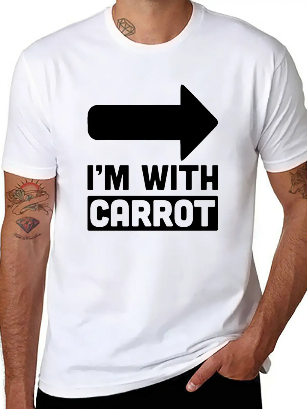 I'm With Carrot Arrow Right Vegetable Sarcastic Timeless Short Sleeve Tee – Comfy And Minimalist Design