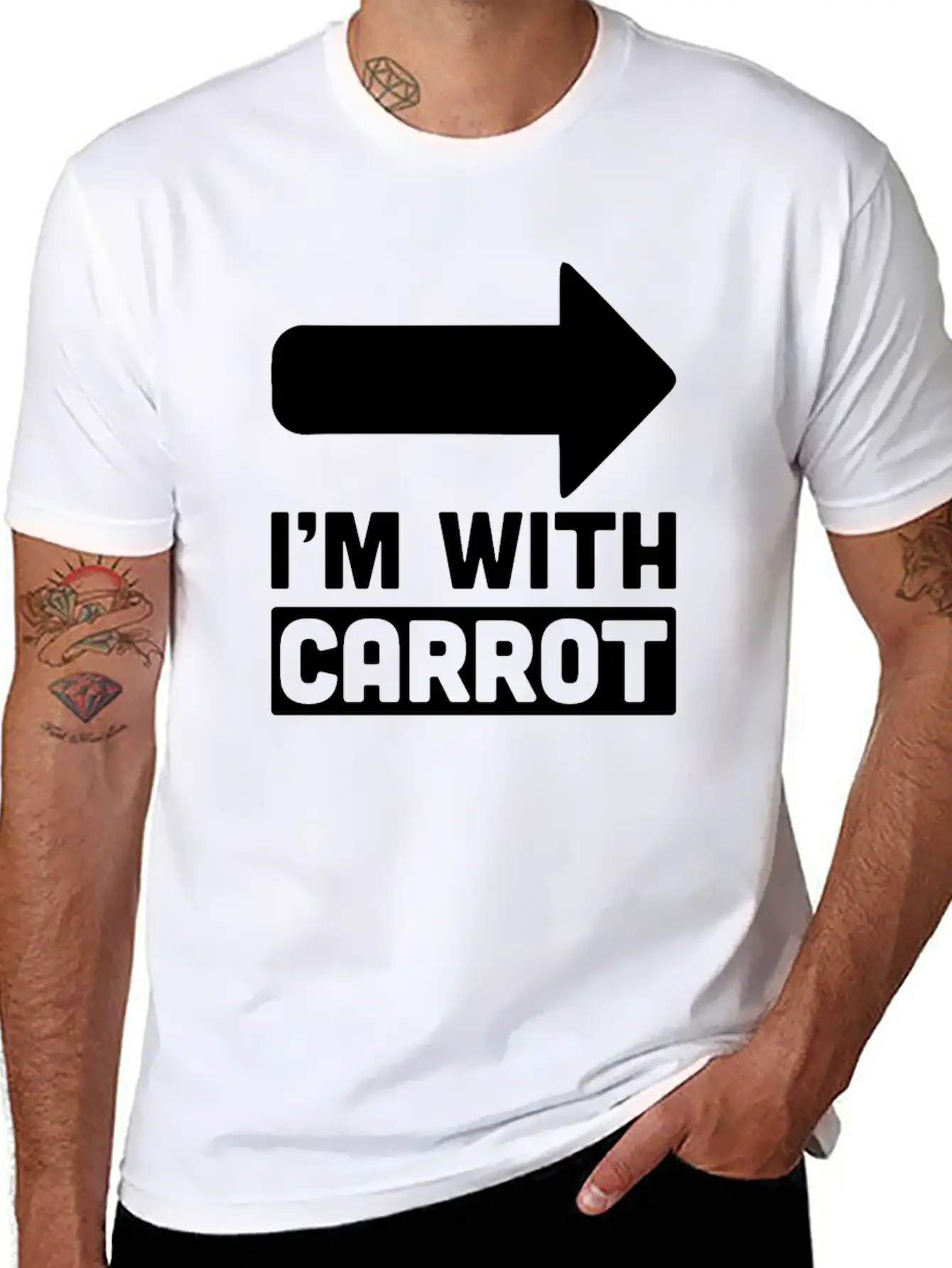I'm With Carrot Arrow Right Vegetable Sarcastic Timeless Short Sleeve Tee – Comfy And Minimalist Design