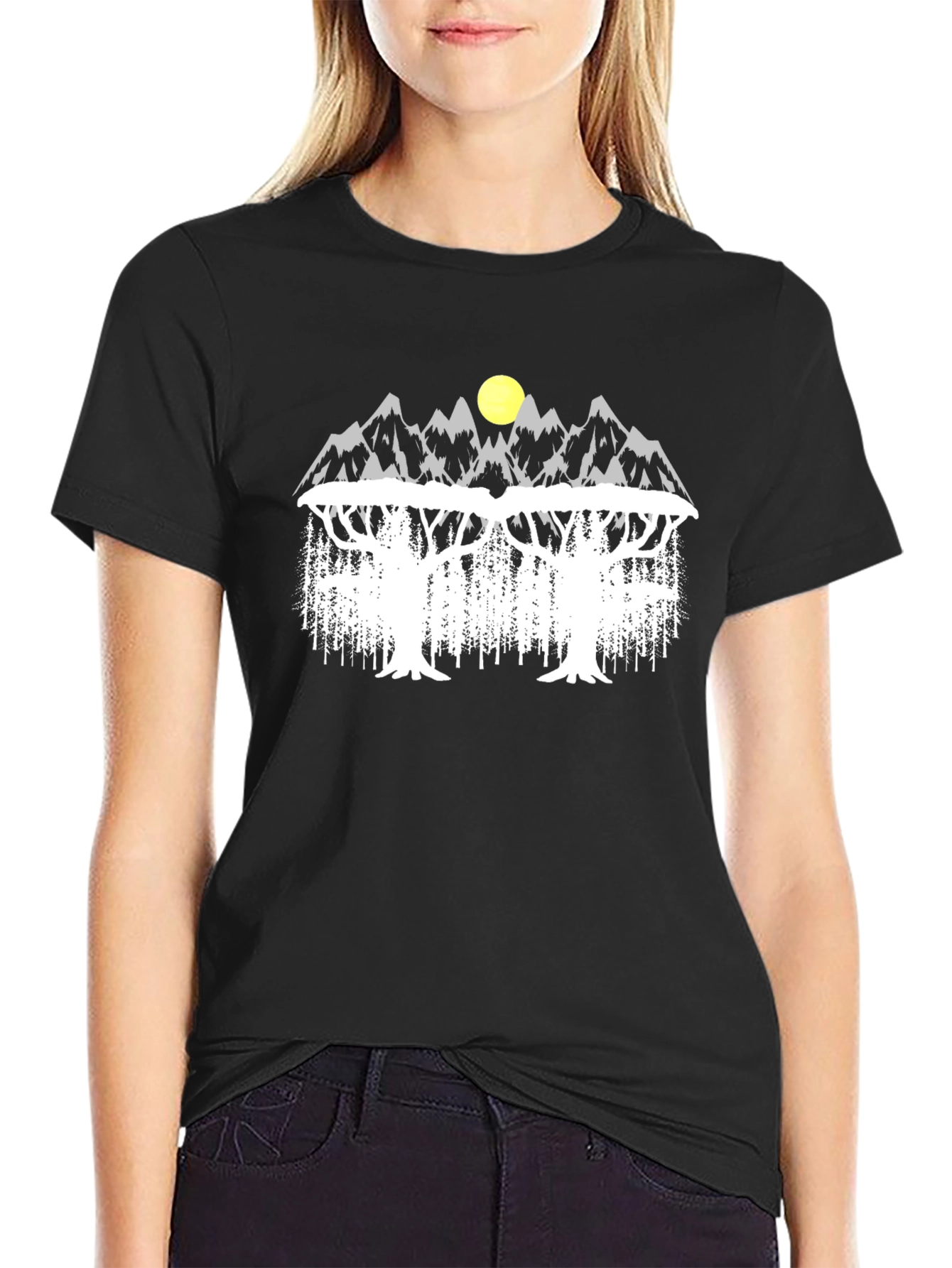Mountain & Tree Graphic Tee - Nature Inspired Design