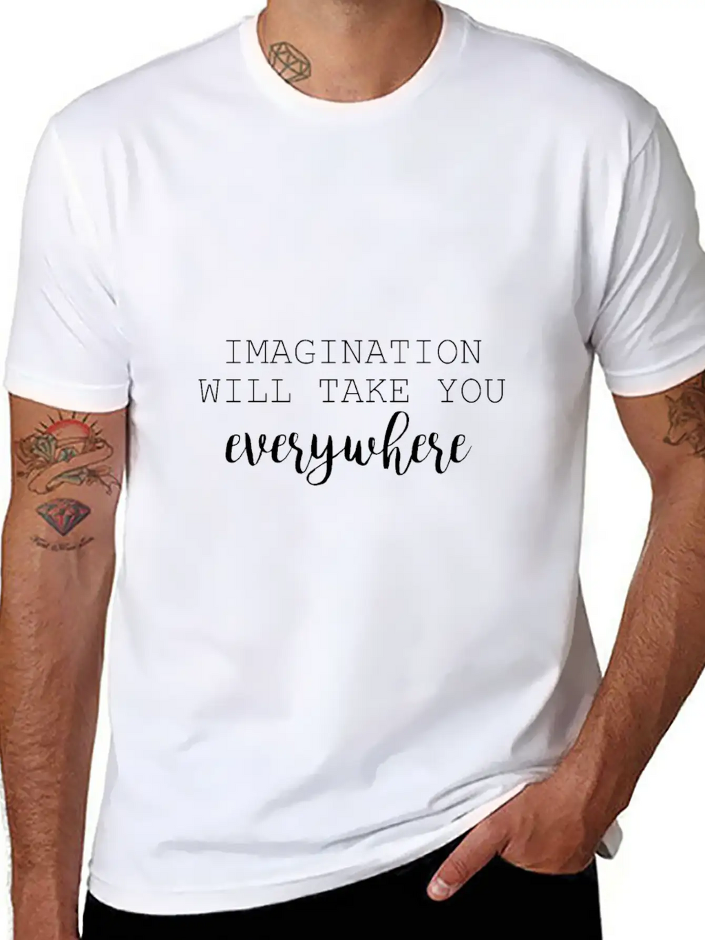 Imagination Imagination Spirit Saying Stylish Everyday T-Shirt – Unisex Basic Cotton Tee