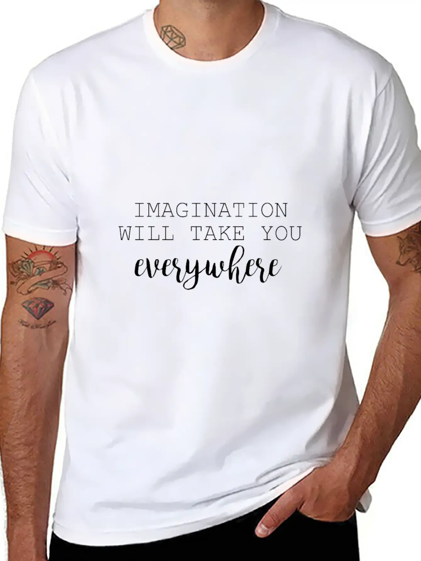 Imagination Imagination Spirit Saying Stylish Everyday T-Shirt – Unisex Basic Cotton Tee