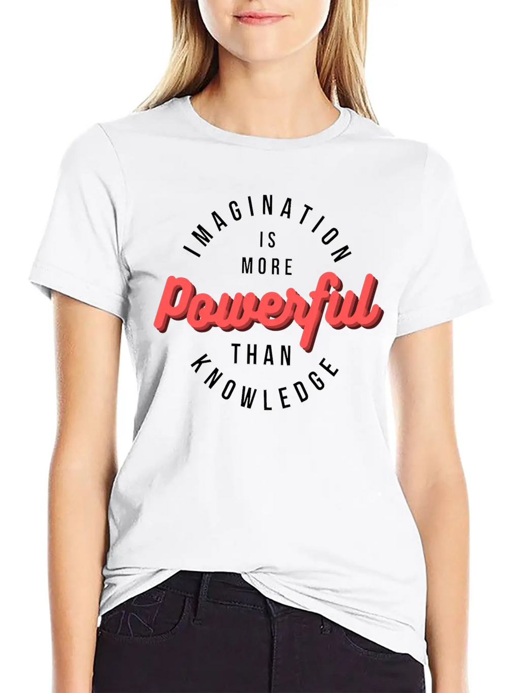 Imagination Is More Powerful Than Knowledge Breathable Graphic T-Shirt – Perfect For Casual Days