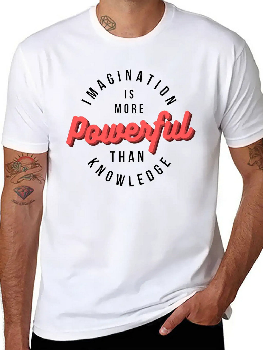 Imagination Is More Powerful Than Knowledge Breathable Graphic T-Shirt – Perfect For Casual Days