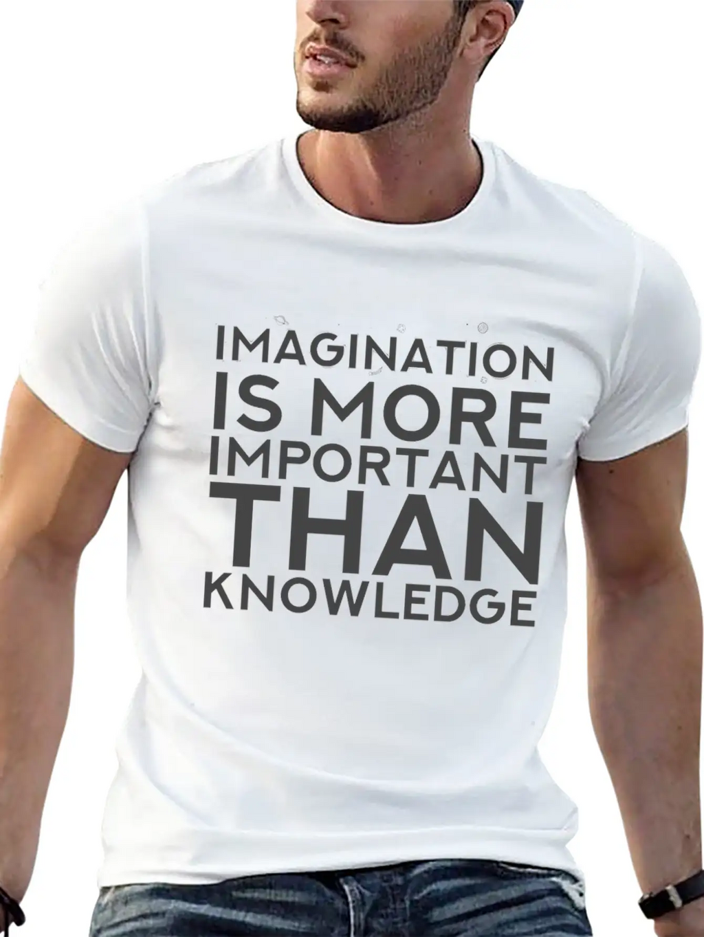 Imagination More Important Than Knowledge Quote Unisex Casual T-Shirt – Clean Design For Daily Comfort