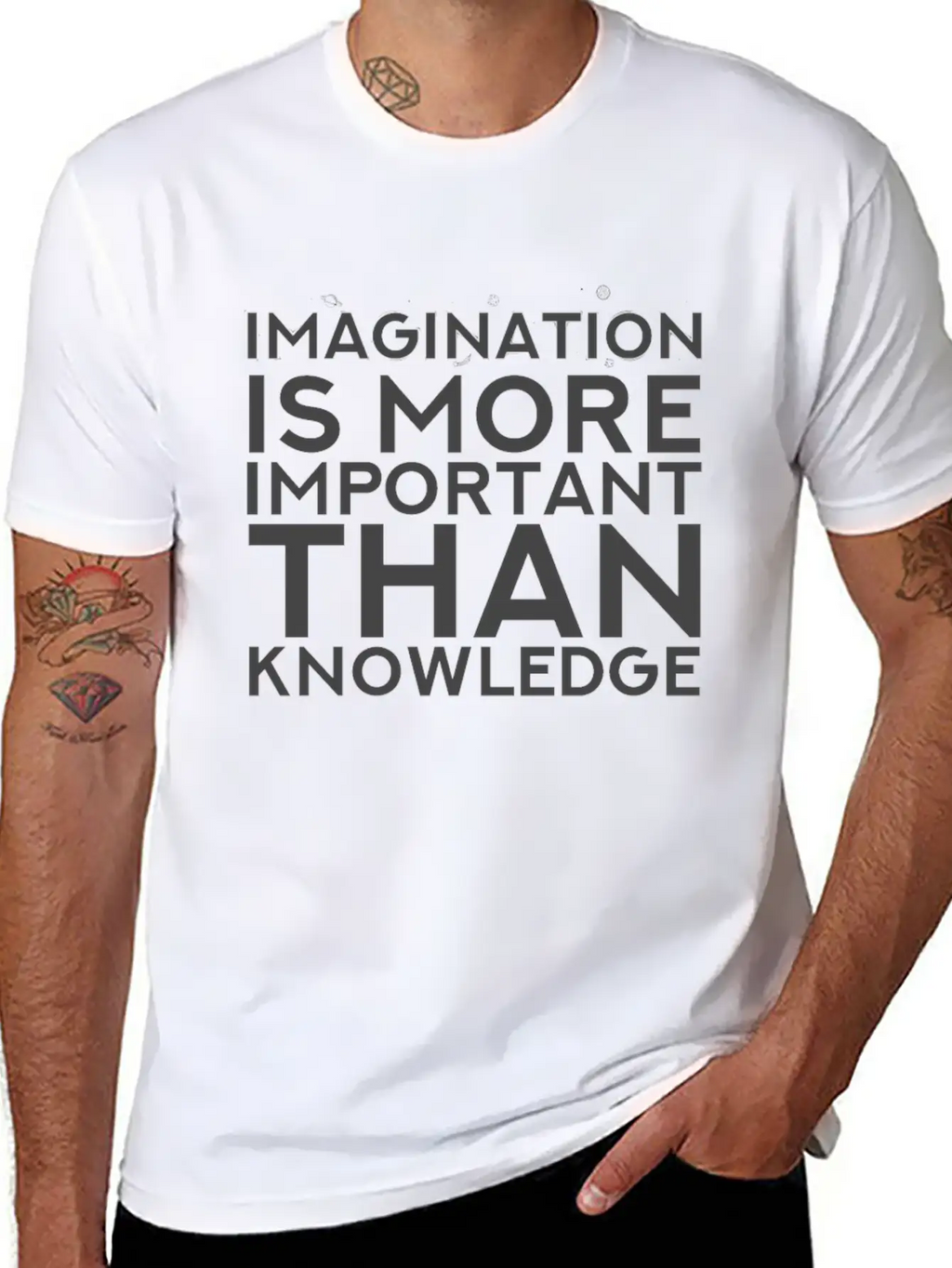 Imagination More Important Than Knowledge Quote Unisex Casual T-Shirt – Clean Design For Daily Comfort