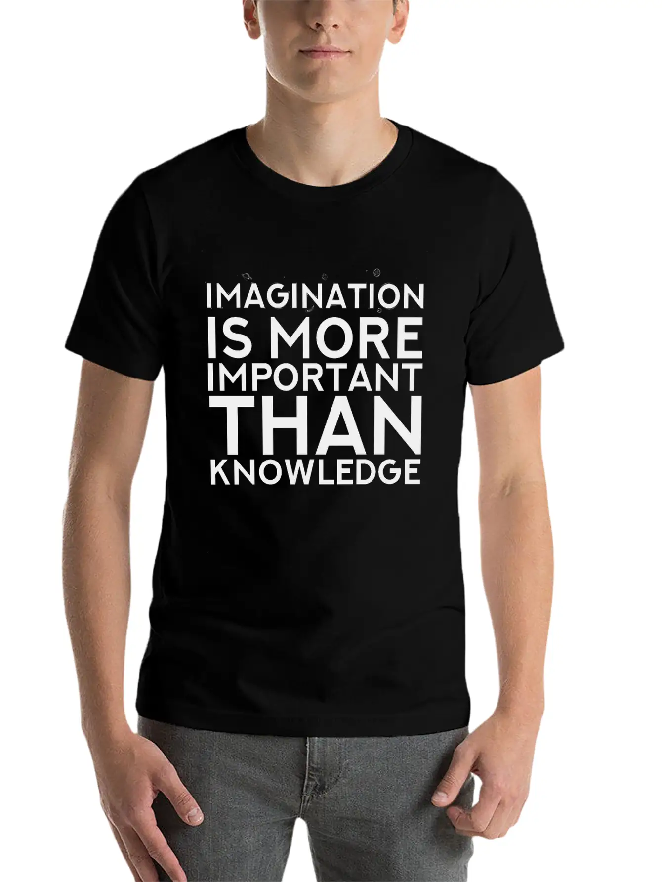 Imagination More Important Than Knowledge Quote Unisex Casual T-Shirt – Clean Design For Daily Comfort