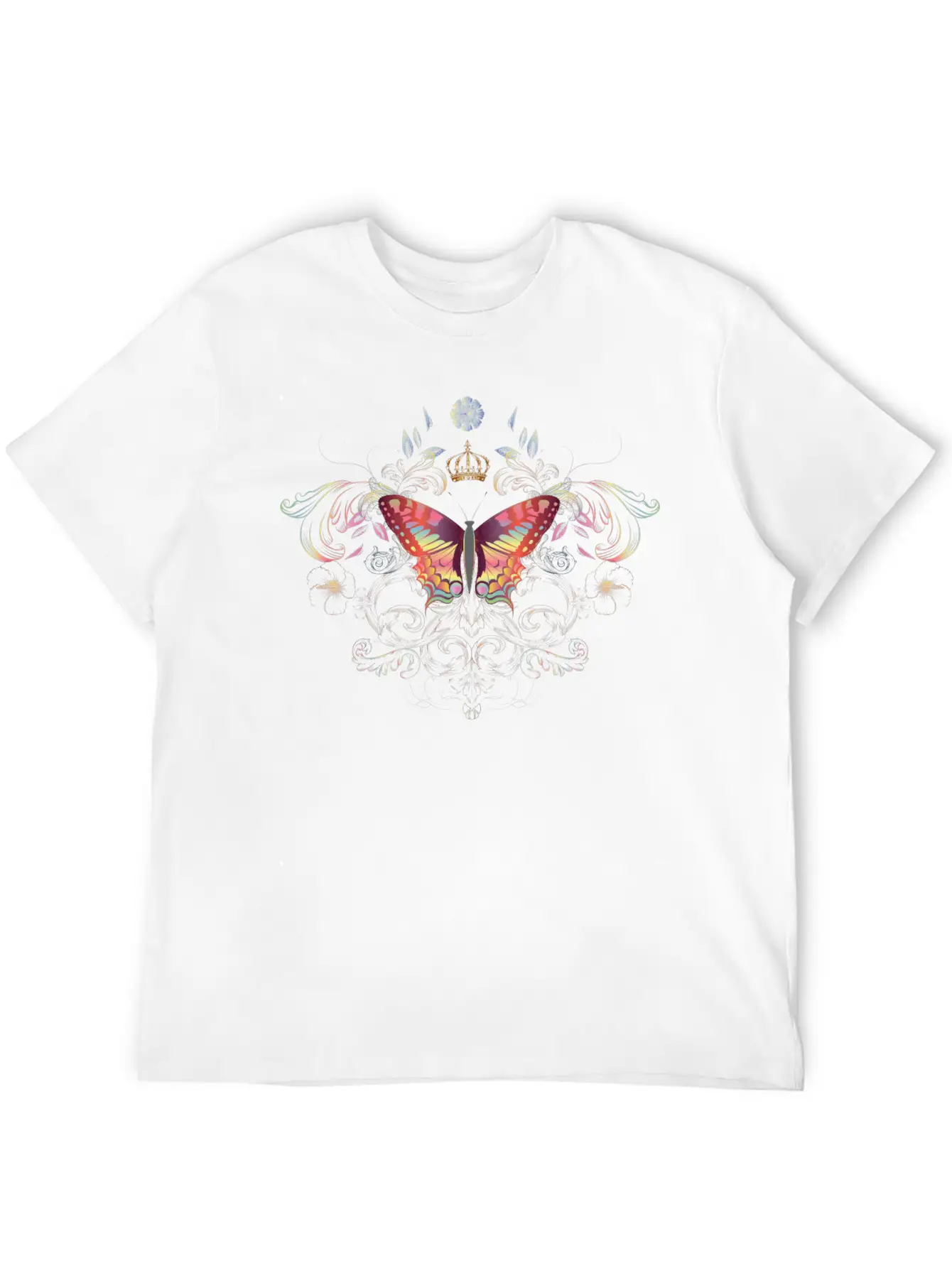 Imaginative Butterfly With Crown Classic Cotton Tee – Unisex Comfort For Any Season