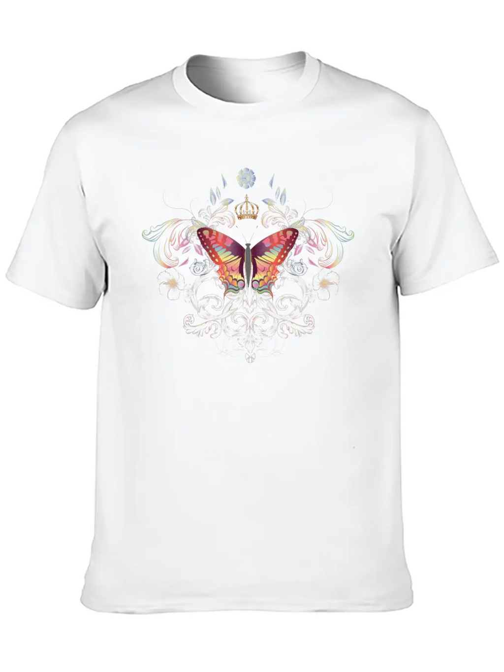 Imaginative Butterfly With Crown Classic Cotton Tee – Unisex Comfort For Any Season