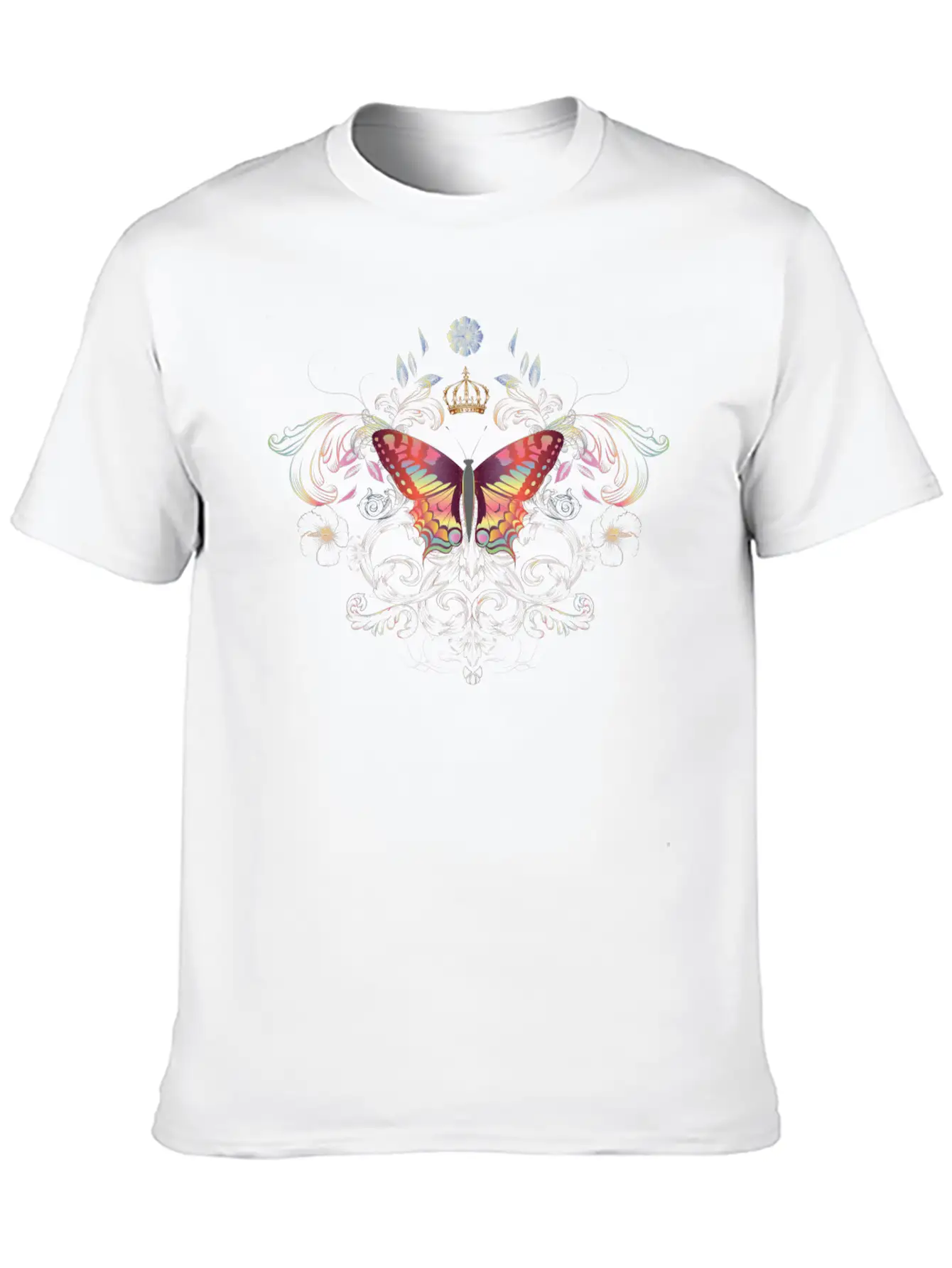 Imaginative Butterfly With Crown Classic Cotton Tee – Unisex Comfort For Any Season