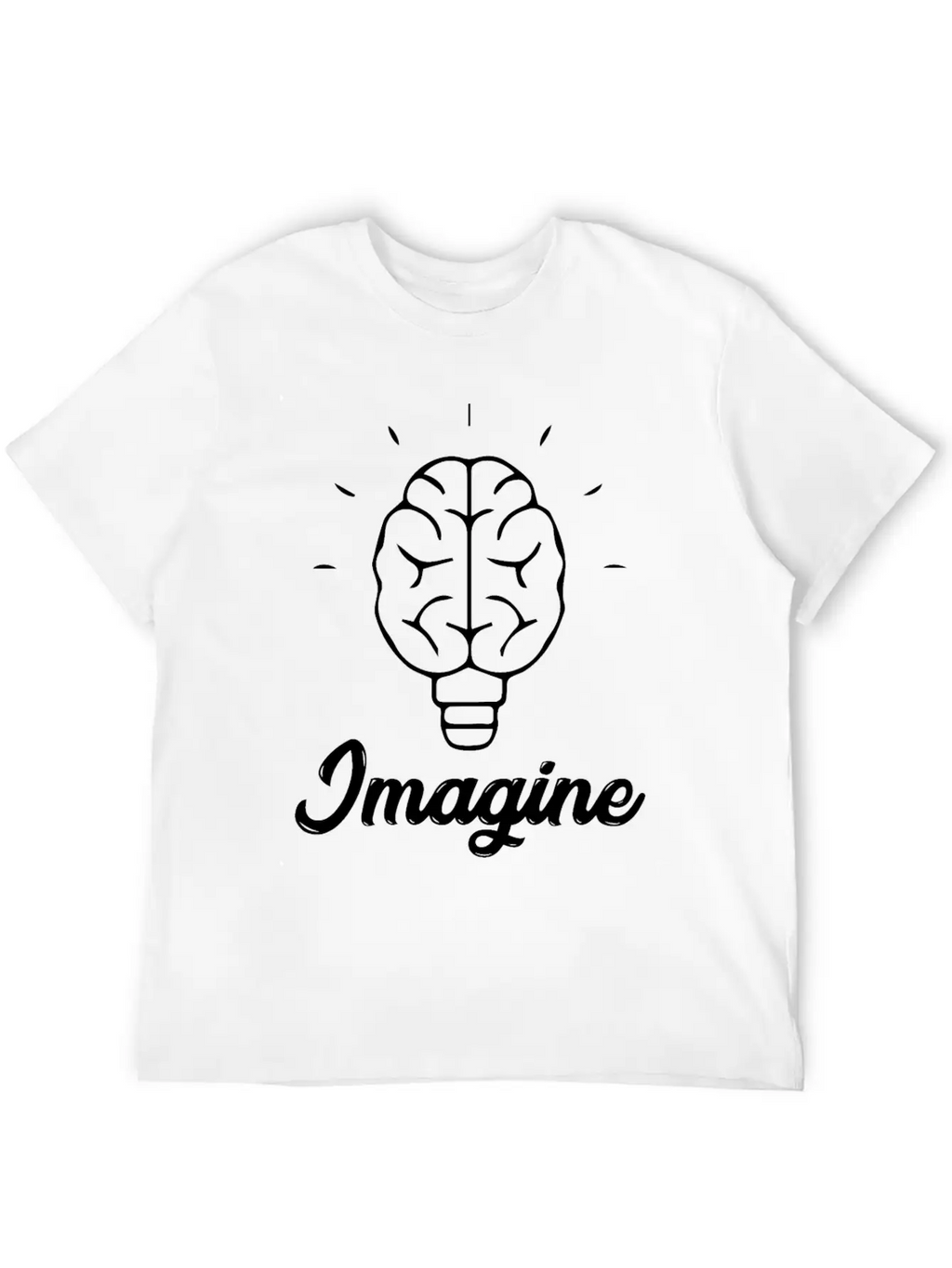 Imagine Brain Bulb Basic Graphic T-Shirt – Daily Comfort In Soft Cotton