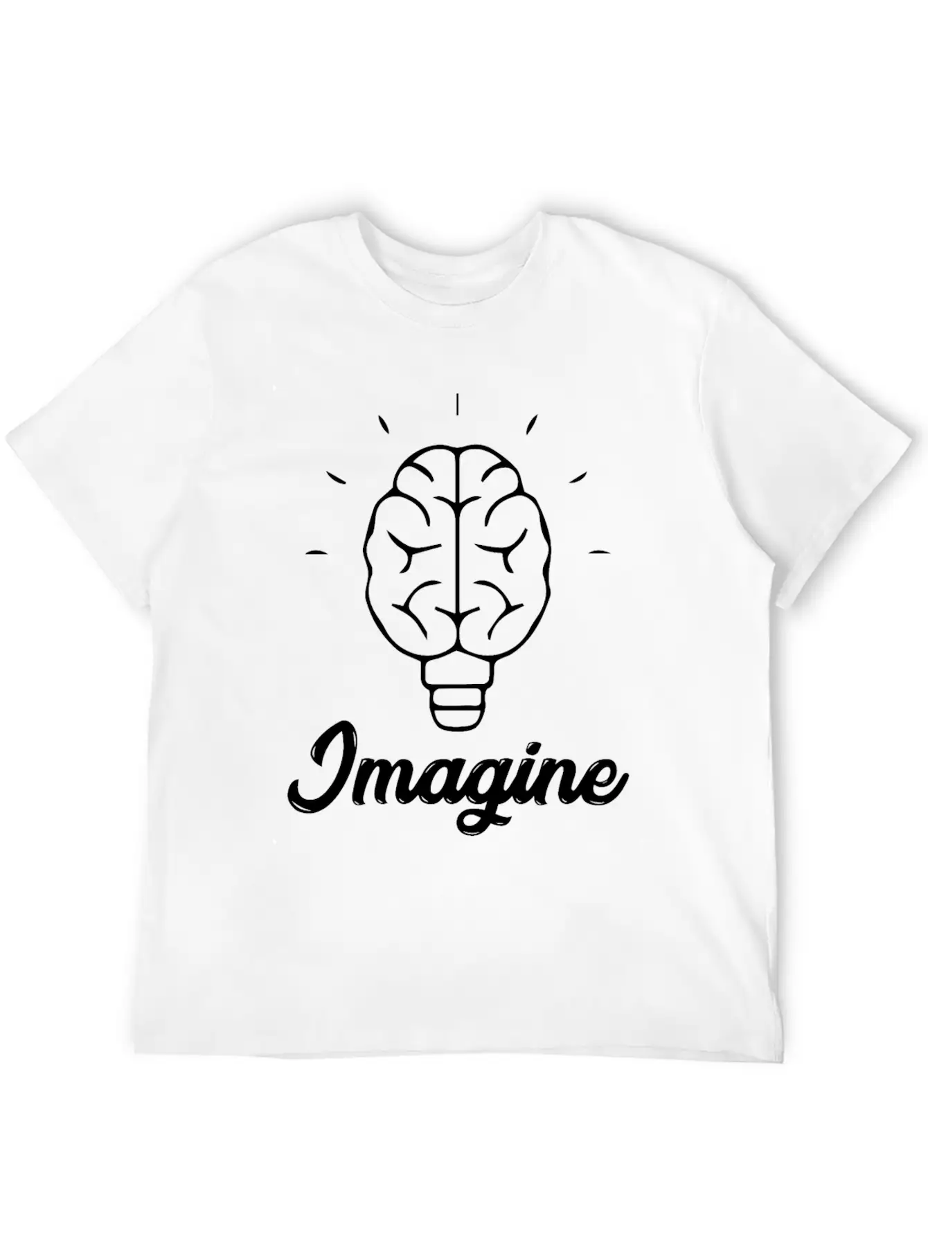Imagine Brain Bulb Basic Graphic T-Shirt – Daily Comfort In Soft Cotton