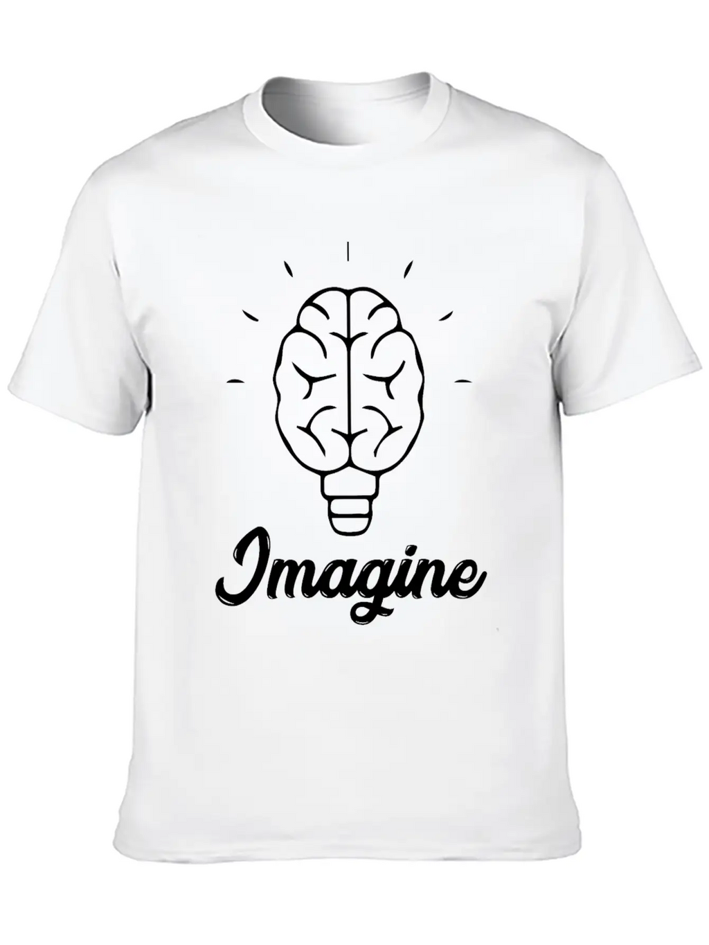 Imagine Brain Bulb Basic Graphic T-Shirt – Daily Comfort In Soft Cotton