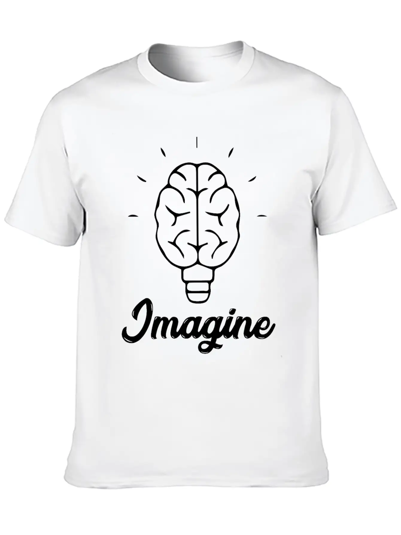 Imagine Brain Bulb Basic Graphic T-Shirt – Daily Comfort In Soft Cotton