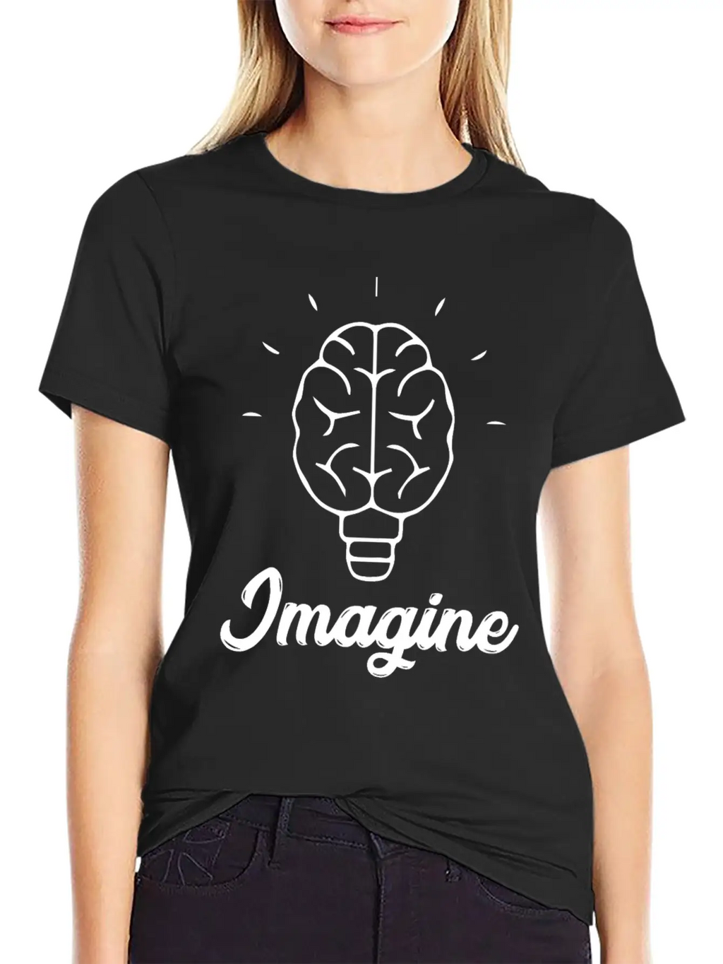 Imagine Brain Bulb Basic Graphic T-Shirt – Daily Comfort In Soft Cotton
