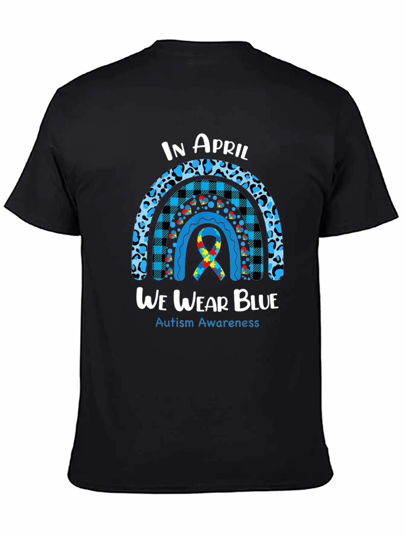 In April We Wear Blue Autism Awareness Breathable Graphic T-Shirt – Perfect For Casual Days