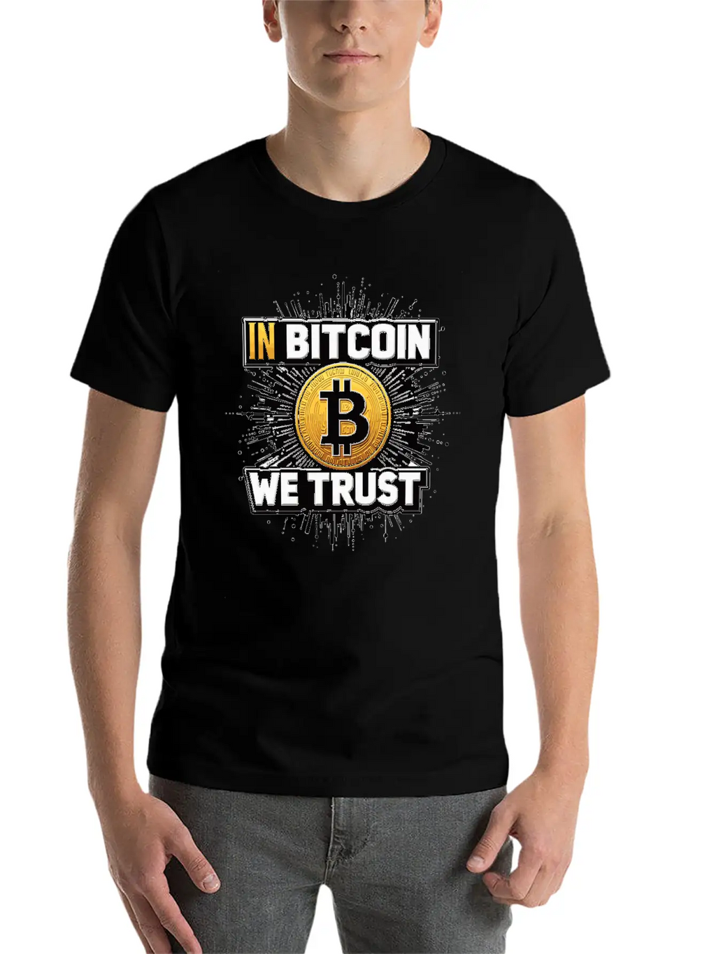 In Bitcoin We Trust Cryptocurrency BTC Bitcoin Timeless Short Sleeve Tee – Comfy And Minimalist Design
