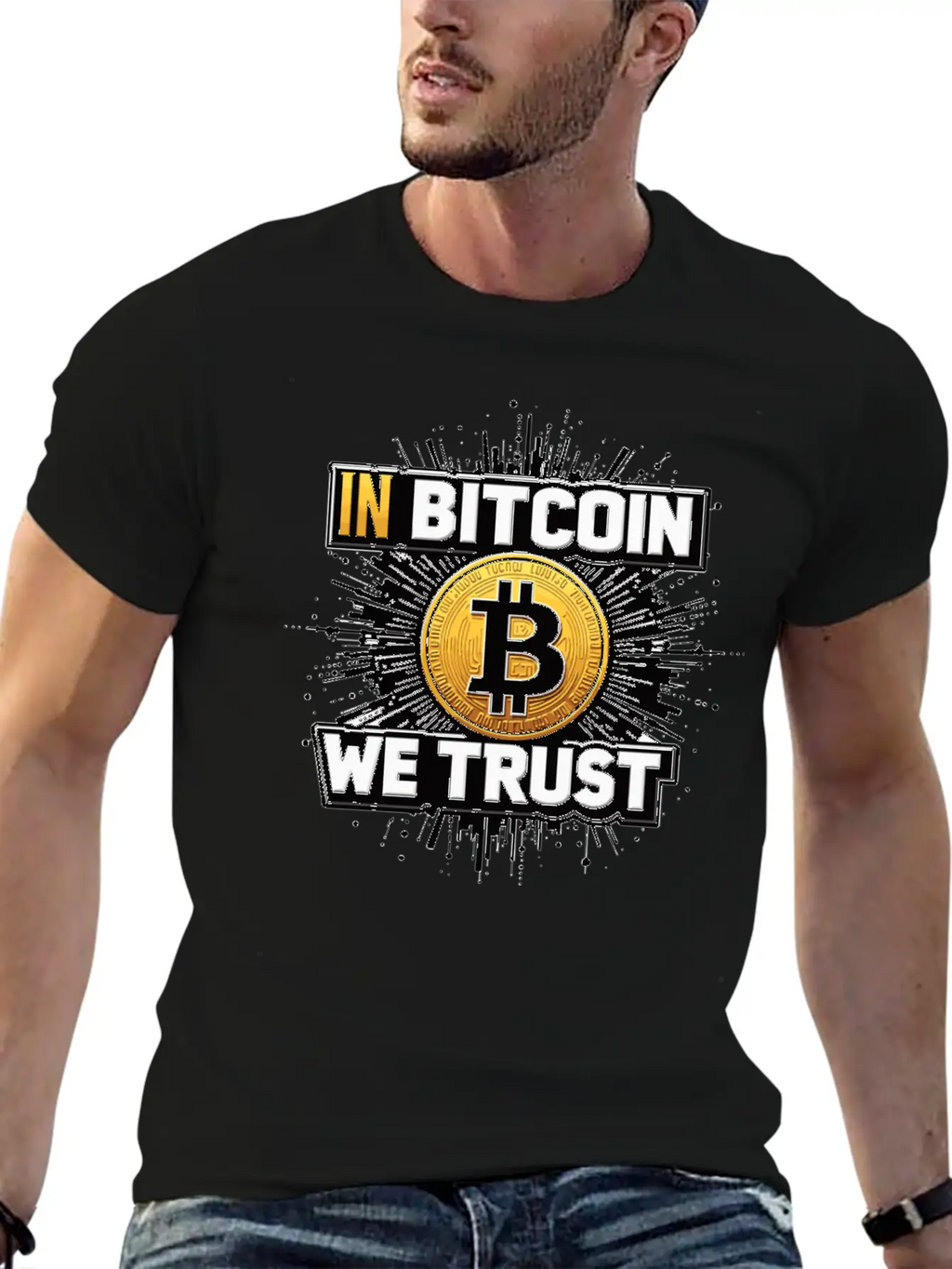 In Bitcoin We Trust Cryptocurrency BTC Bitcoin Timeless Short Sleeve Tee – Comfy And Minimalist Design