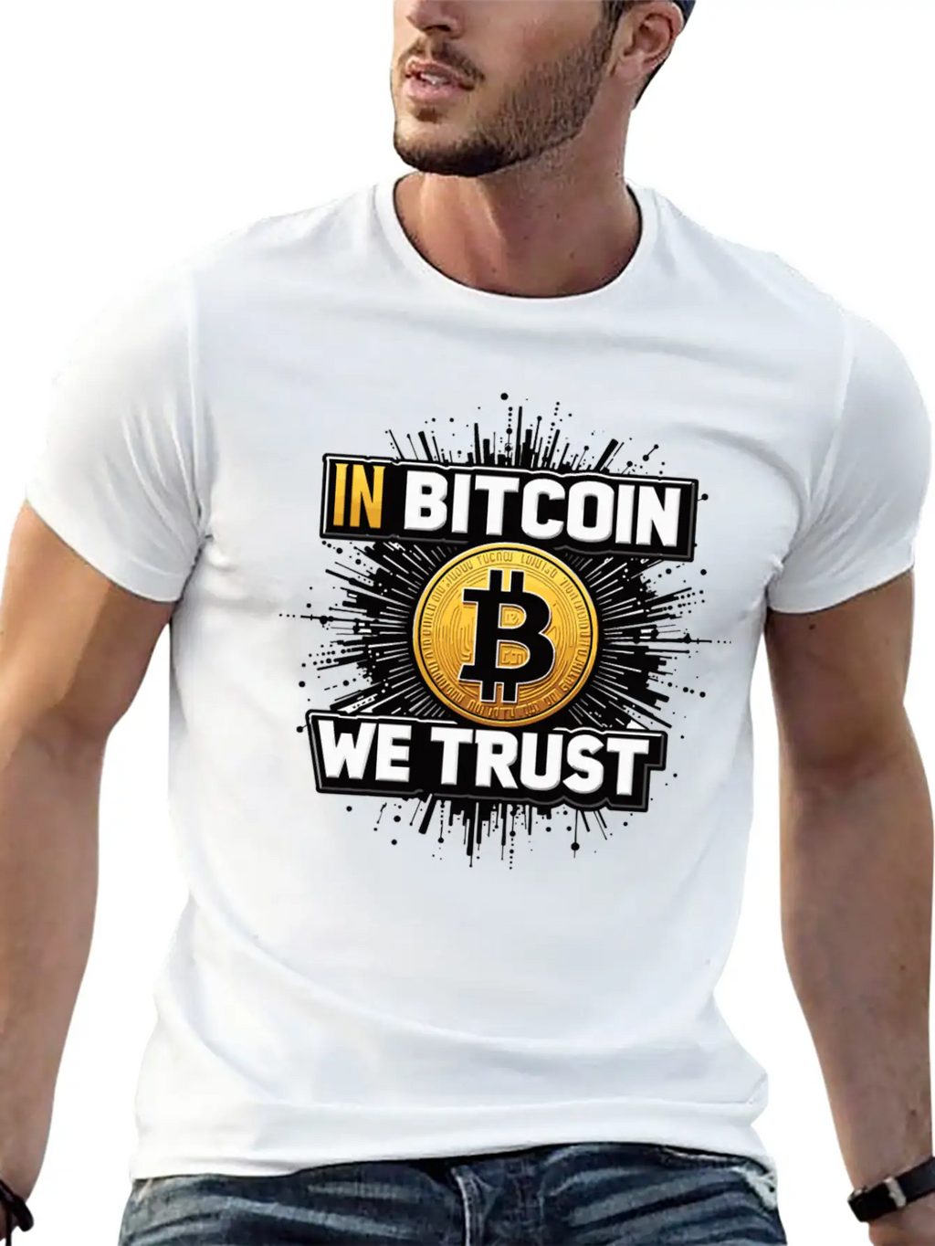 In Bitcoin We Trust Cryptocurrency BTC Bitcoin Timeless Short Sleeve Tee – Comfy And Minimalist Design