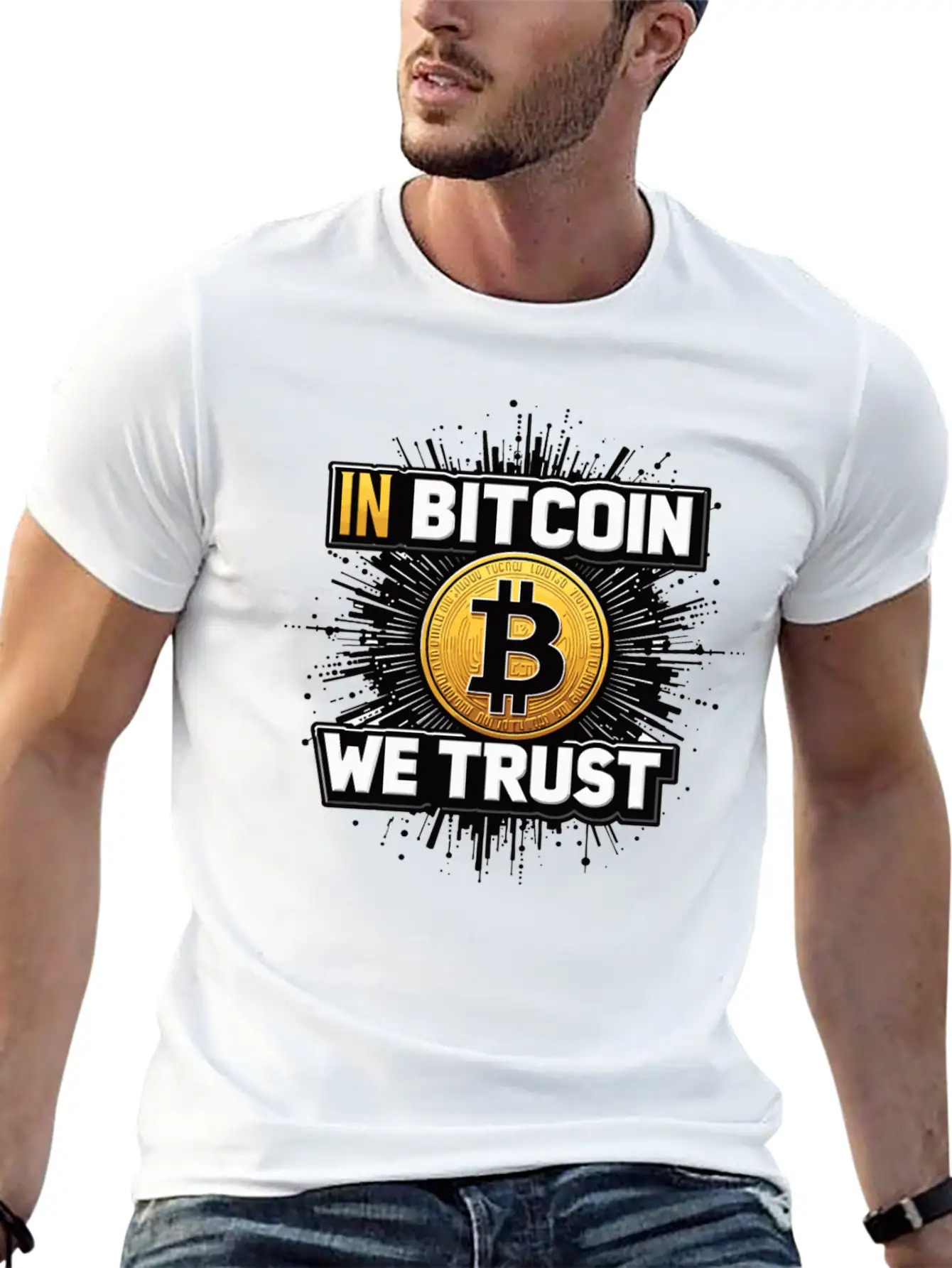 In Bitcoin We Trust Cryptocurrency BTC Bitcoin Timeless Short Sleeve Tee – Comfy And Minimalist Design