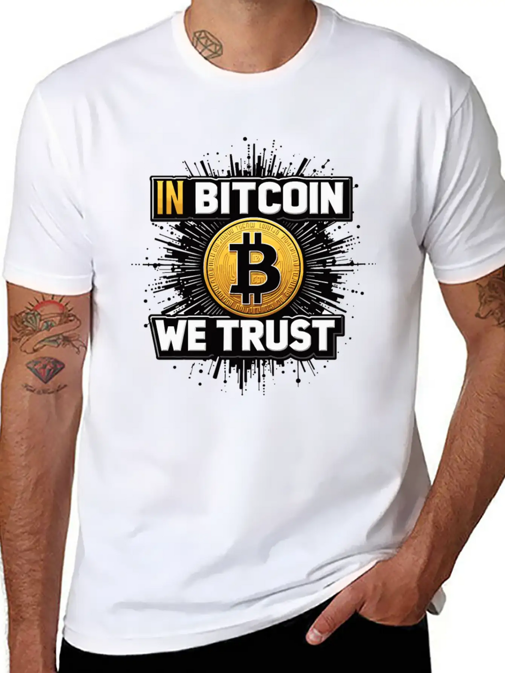 In Bitcoin We Trust Cryptocurrency BTC Bitcoin Timeless Short Sleeve Tee – Comfy And Minimalist Design