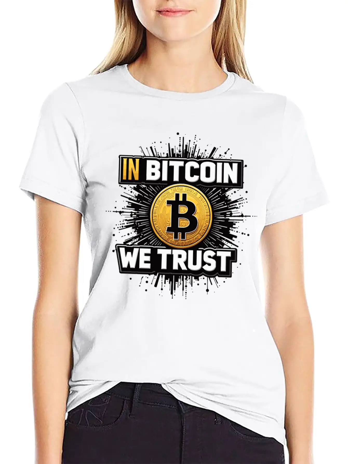 In Bitcoin We Trust Cryptocurrency BTC Bitcoin Timeless Short Sleeve Tee – Comfy And Minimalist Design