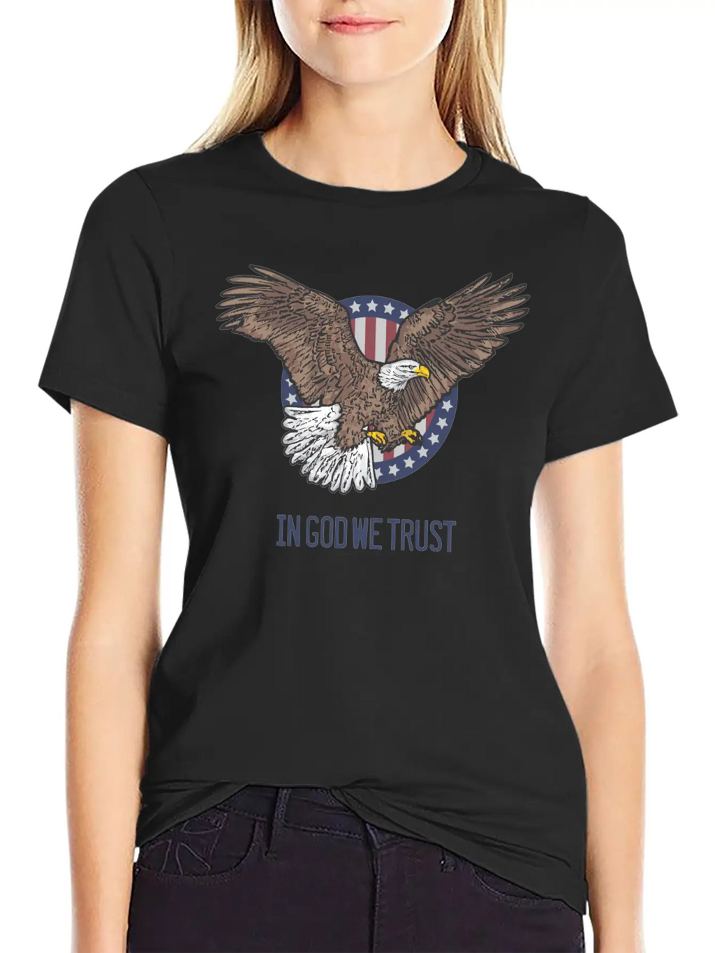 In God We Trust - Bald Eagle - Patriotic Relaxed Everyday Tee – Lightweight And Durable Cotton