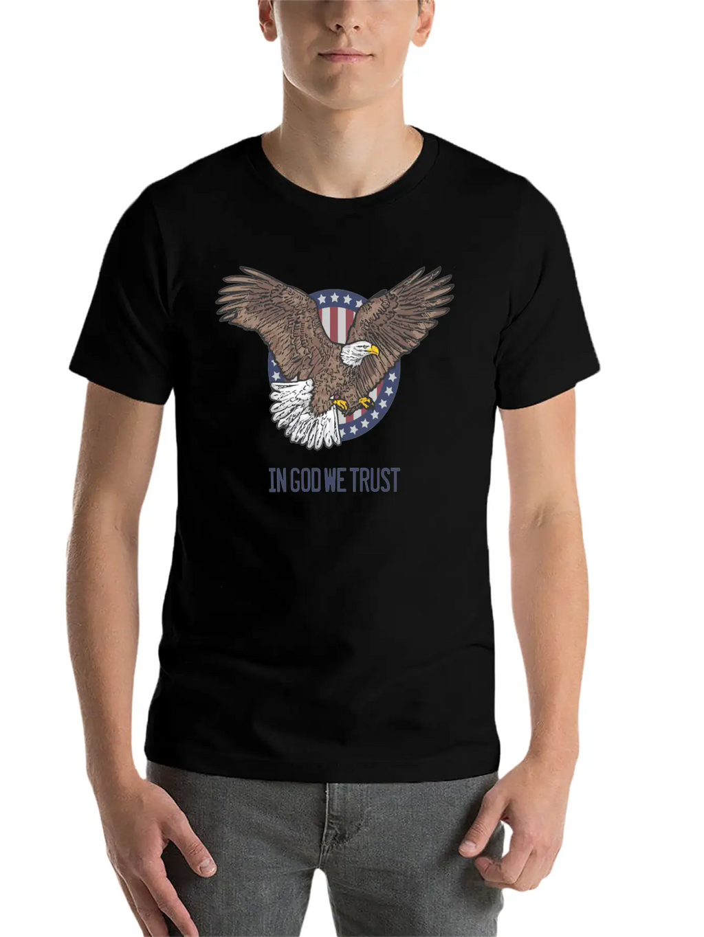 In God We Trust - Bald Eagle - Patriotic Relaxed Everyday Tee – Lightweight And Durable Cotton
