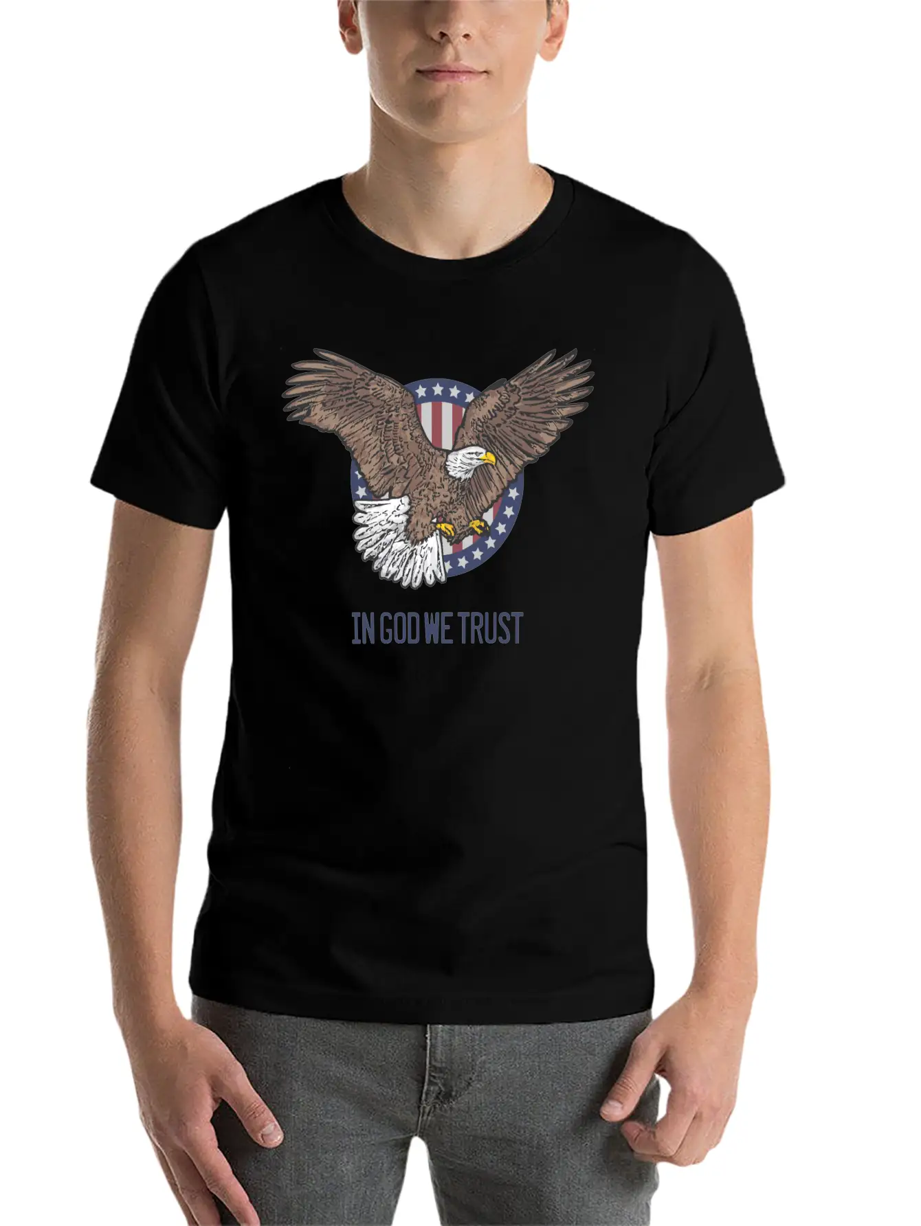 In God We Trust - Bald Eagle - Patriotic Relaxed Everyday Tee – Lightweight And Durable Cotton